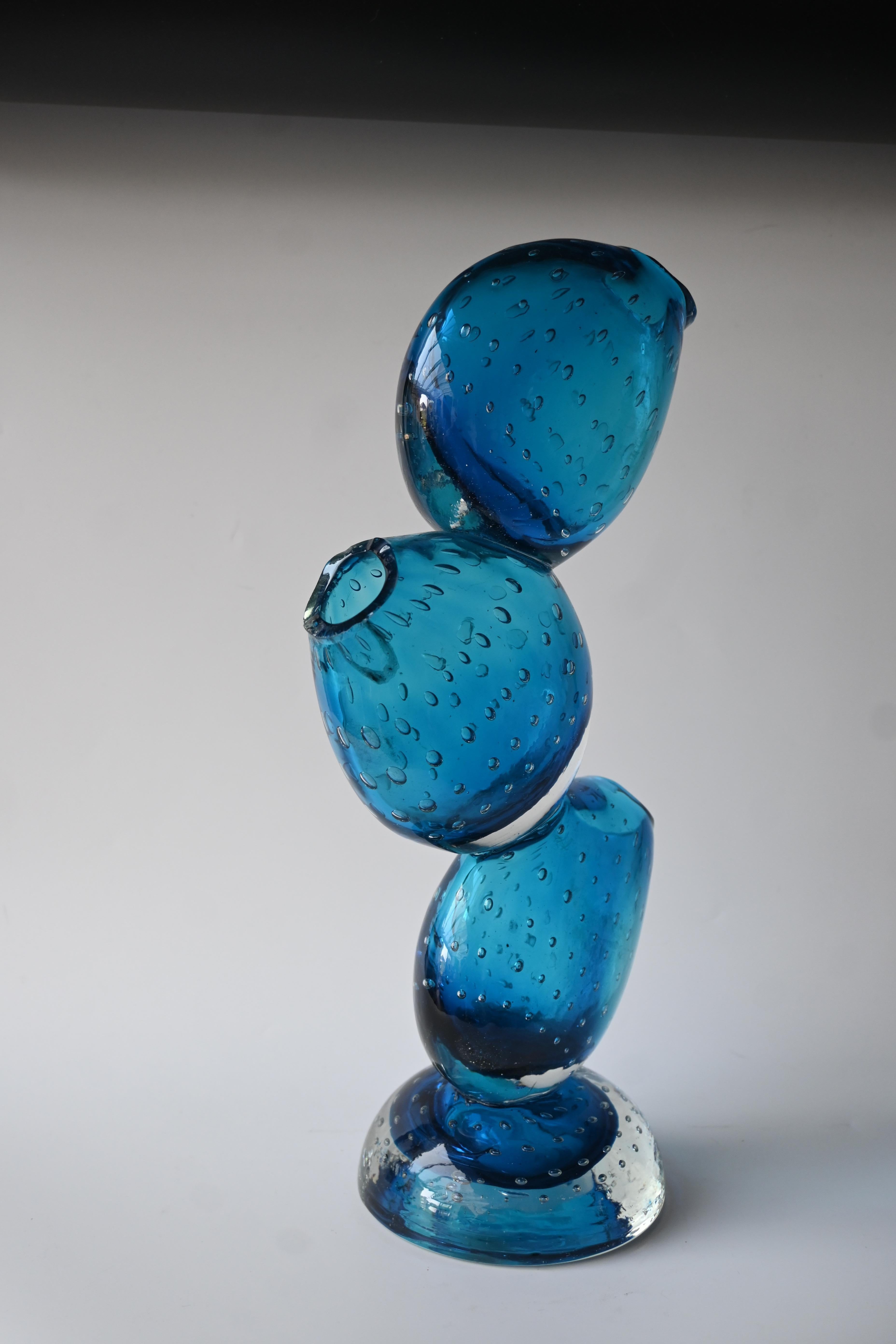 Große Murano Bullicante Kunstglas-Skulptur Vase - Triple gestapelt Form. im Zustand „Gut“ im Angebot in Bilzen, BE