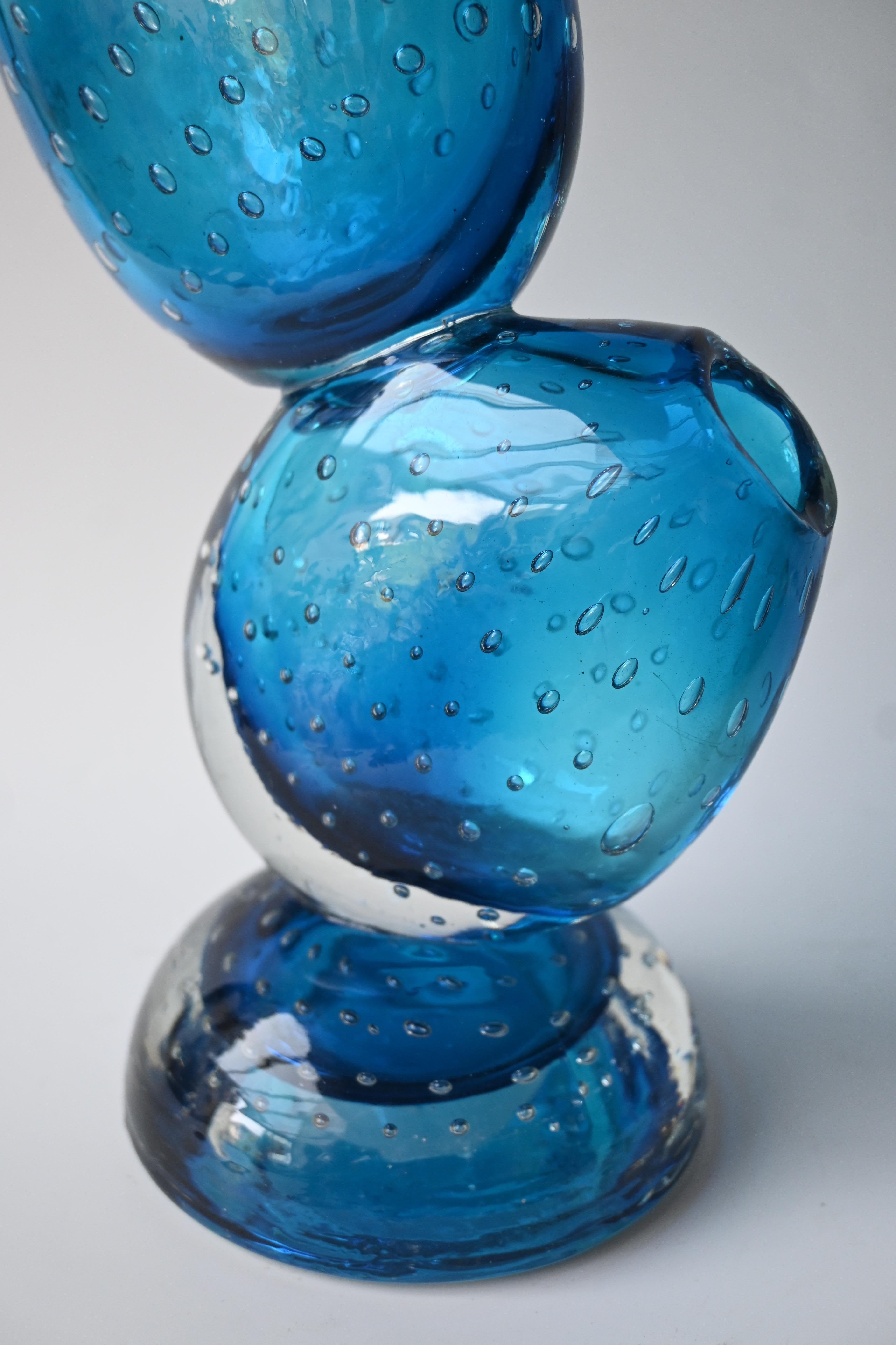 Große Murano Bullicante Kunstglas-Skulptur Vase - Triple gestapelt Form. im Angebot 1