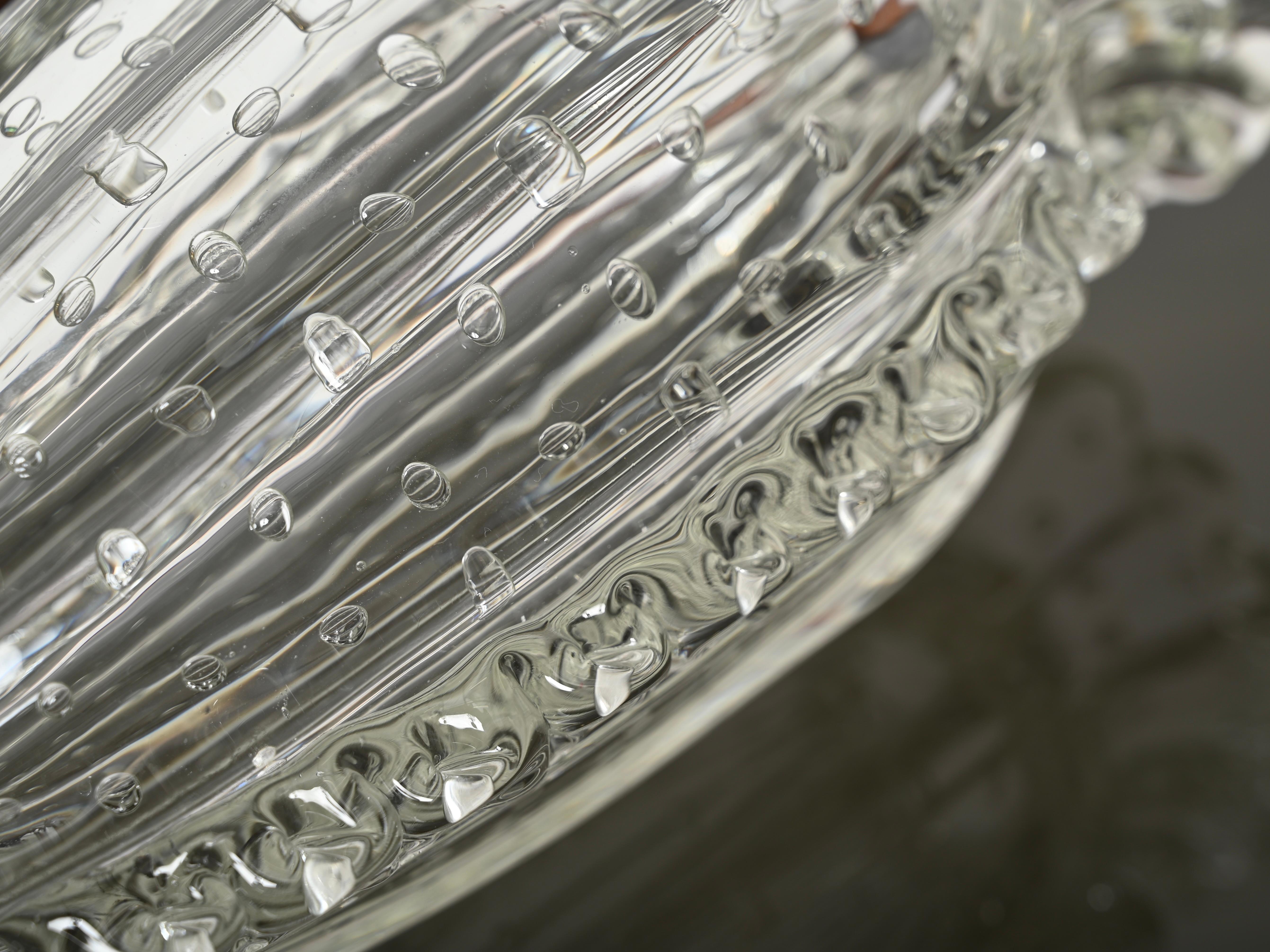 Große mundgeblasene Murano-Blumenvase „Bullicante“ aus geblasenem Glas von Barovier, Italien 1950er Jahre im Angebot 6