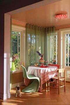 Grande lampe murale/plafonnier Murano Candy Flush Mount Red/White Stribes