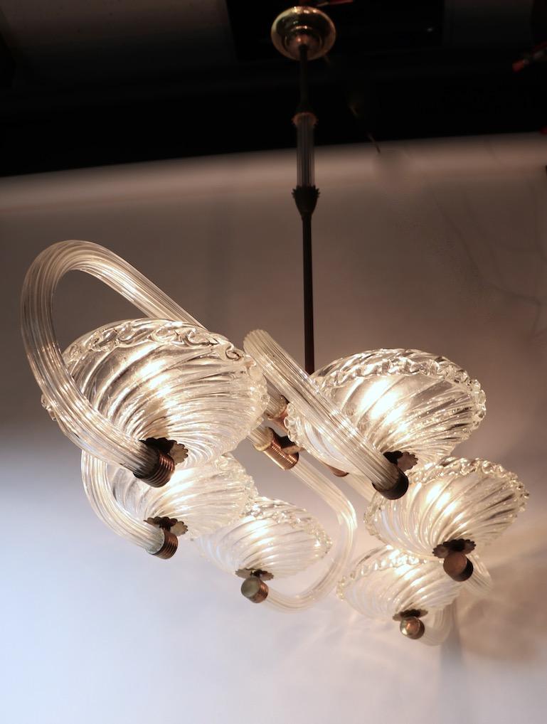 Art Glass Large Murano Chandelier by Barovier