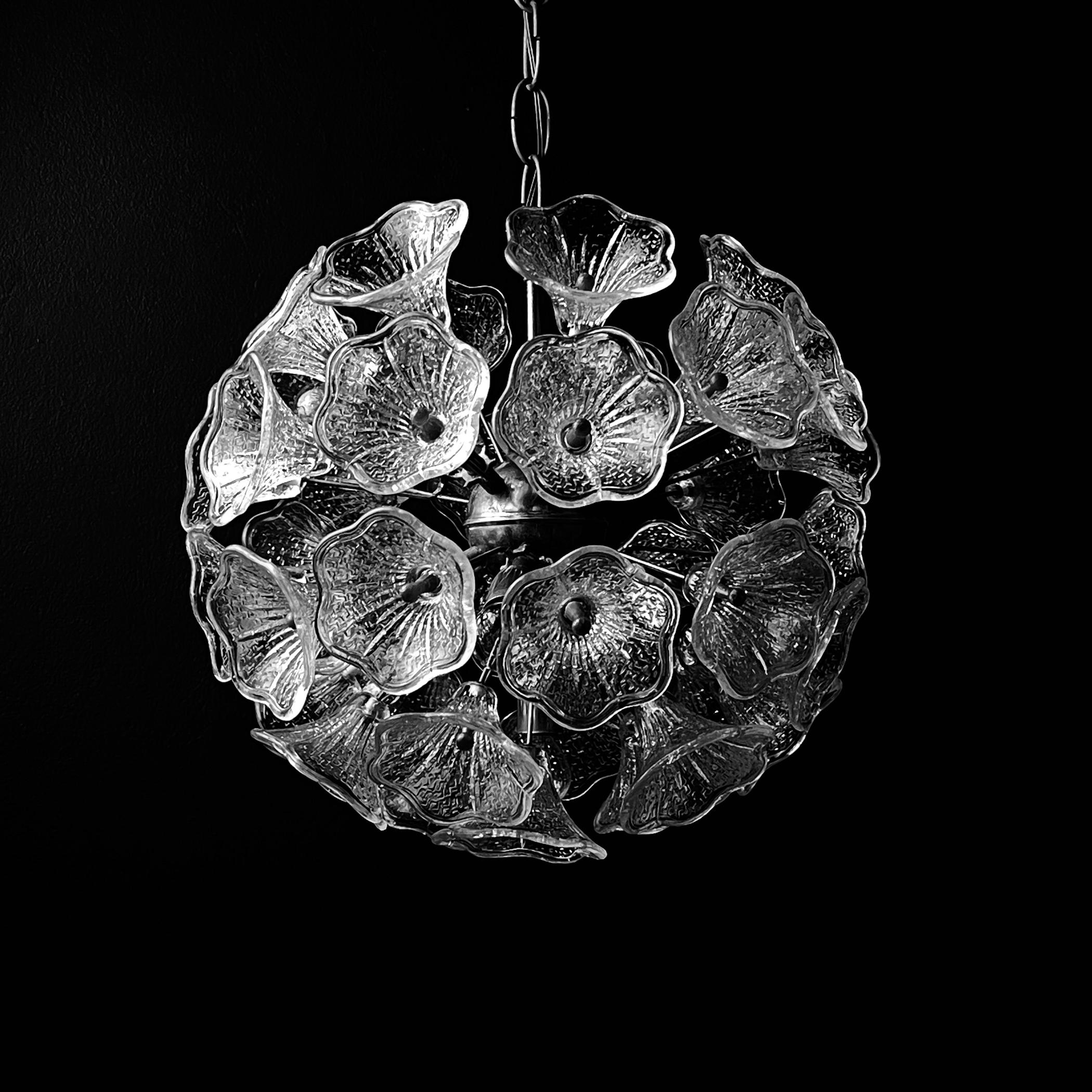 Gran araña de Murano Flower Sputnik de Paolo Venini para VeArt, Italia, años 60 en venta 9