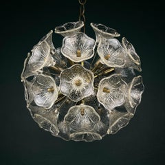 Large Murano chandelier Flower Sputnik by Paolo Venini for VeArt, Italy, 1960s
