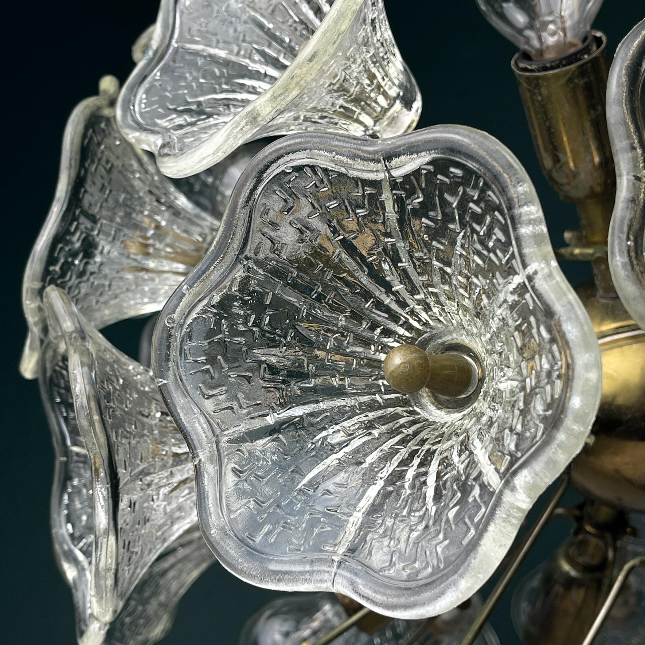 Gran araña de Murano Flower Sputnik de Paolo Venini para VeArt, Italia, años 60 Cristal de Murano en venta