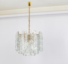 Large Murano Citrus Clear Glass Chandelier by Kalmar, Austria, 1970s