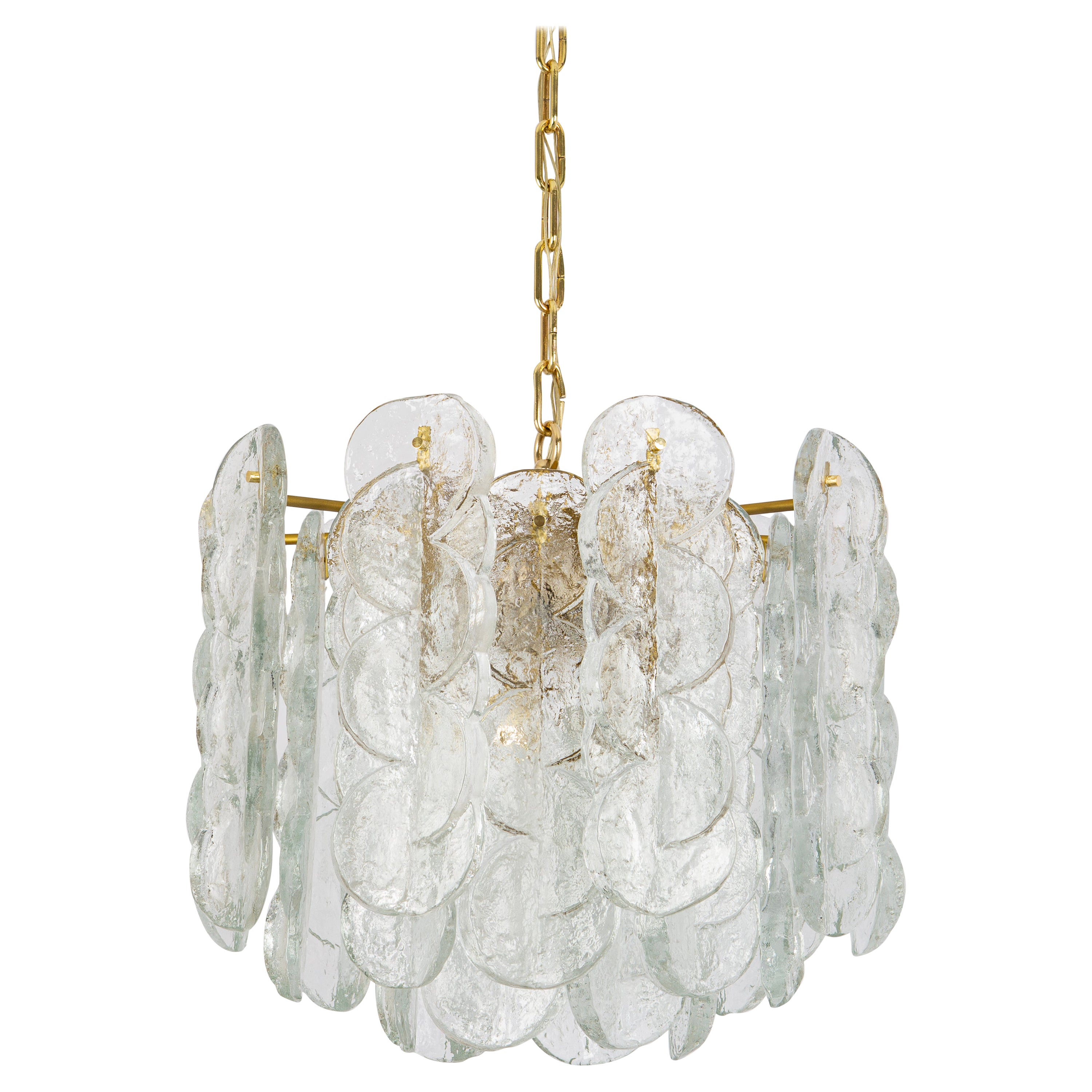 Grand lustre en verre de Murano transparent Citrus de Kalmar, Autriche, 1970