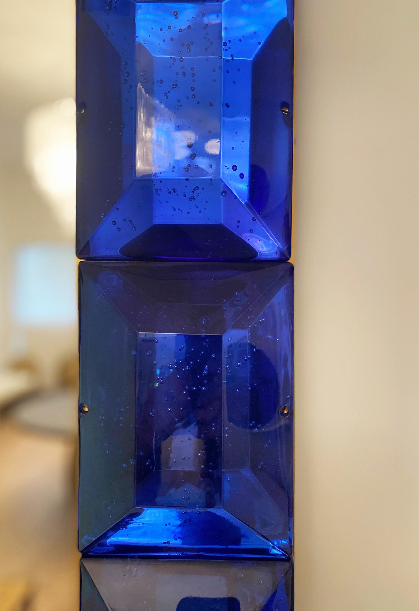 Grand verre de Murano bleu cobalt à motif de diamants, en stock Neuf - En vente à Miami, FL