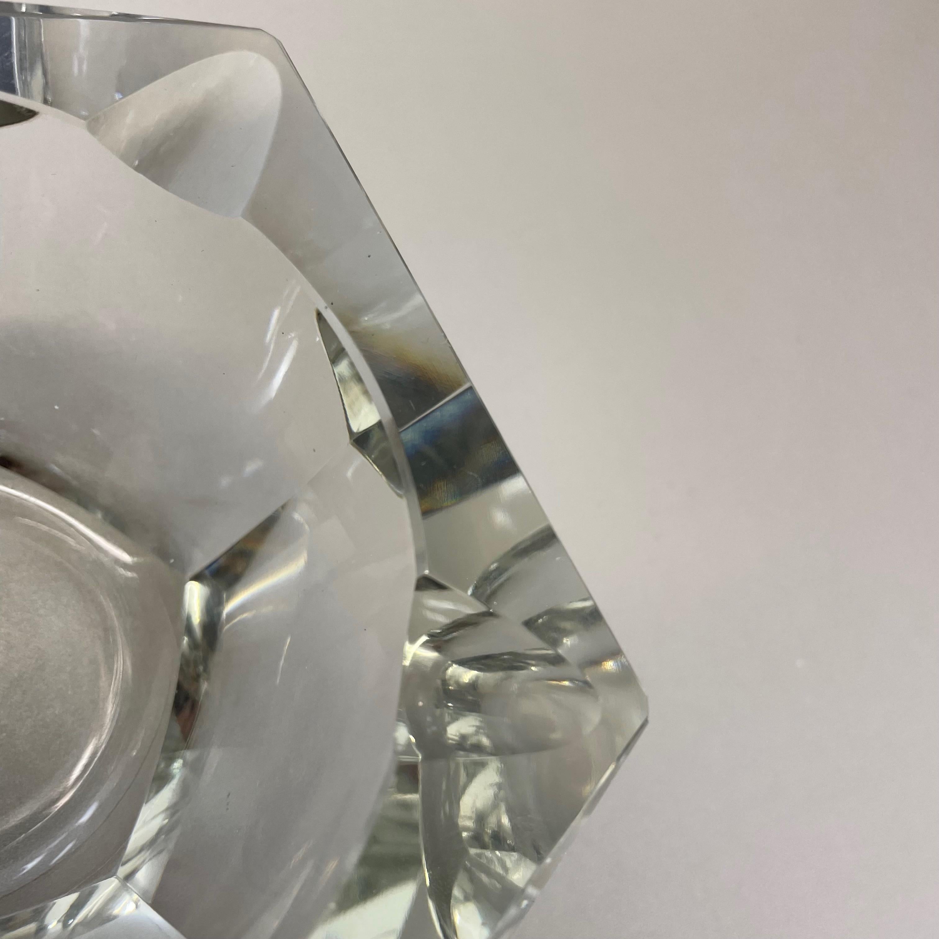 Großes Aschenbecher-Element aus facettiertem Muranoglas mit Diamanten in Lucid, Italien, 1970er Jahre im Angebot 9