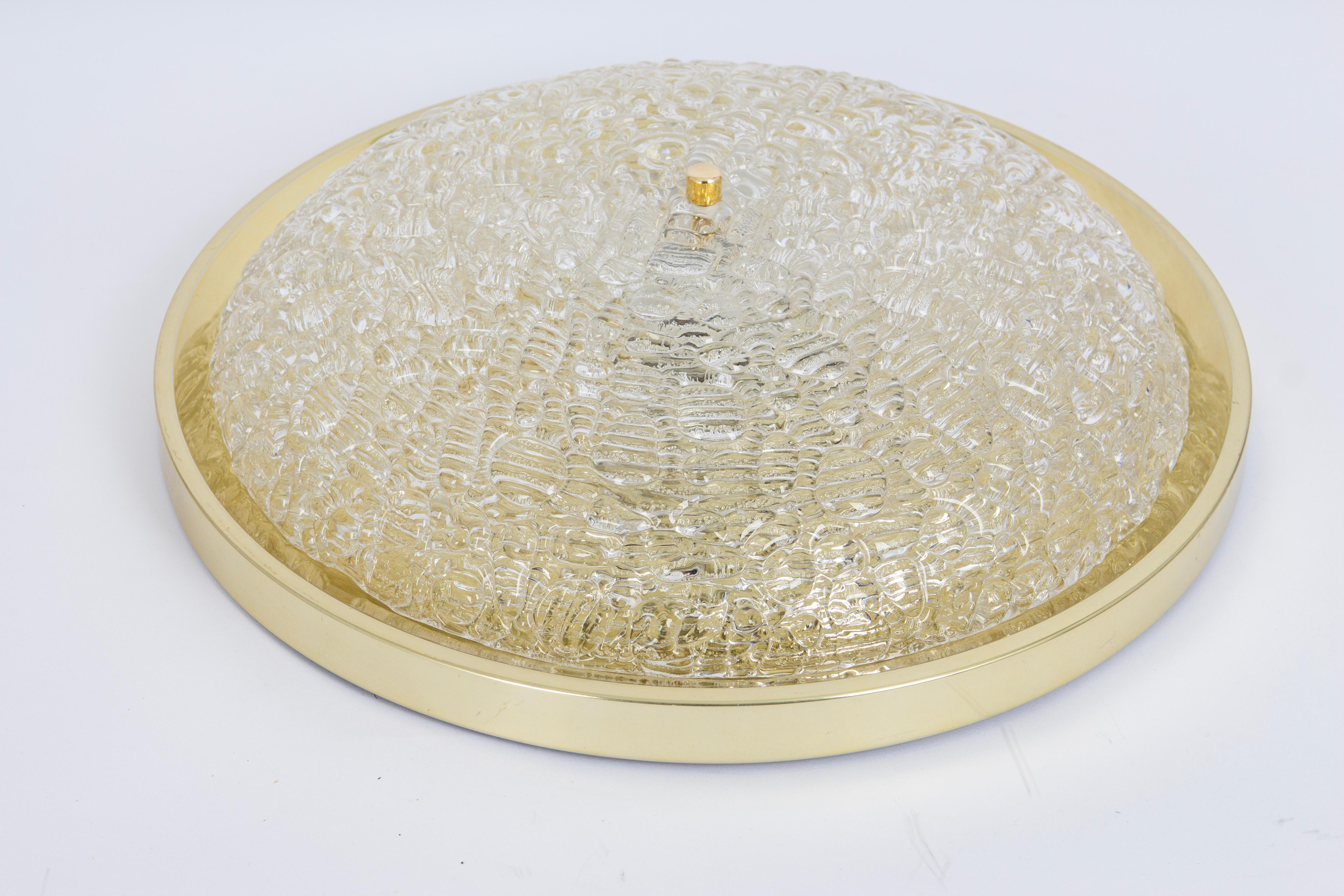 Mid-Century Modern Large Murano Flush Mount, by Doria, Germany, 1970s For Sale