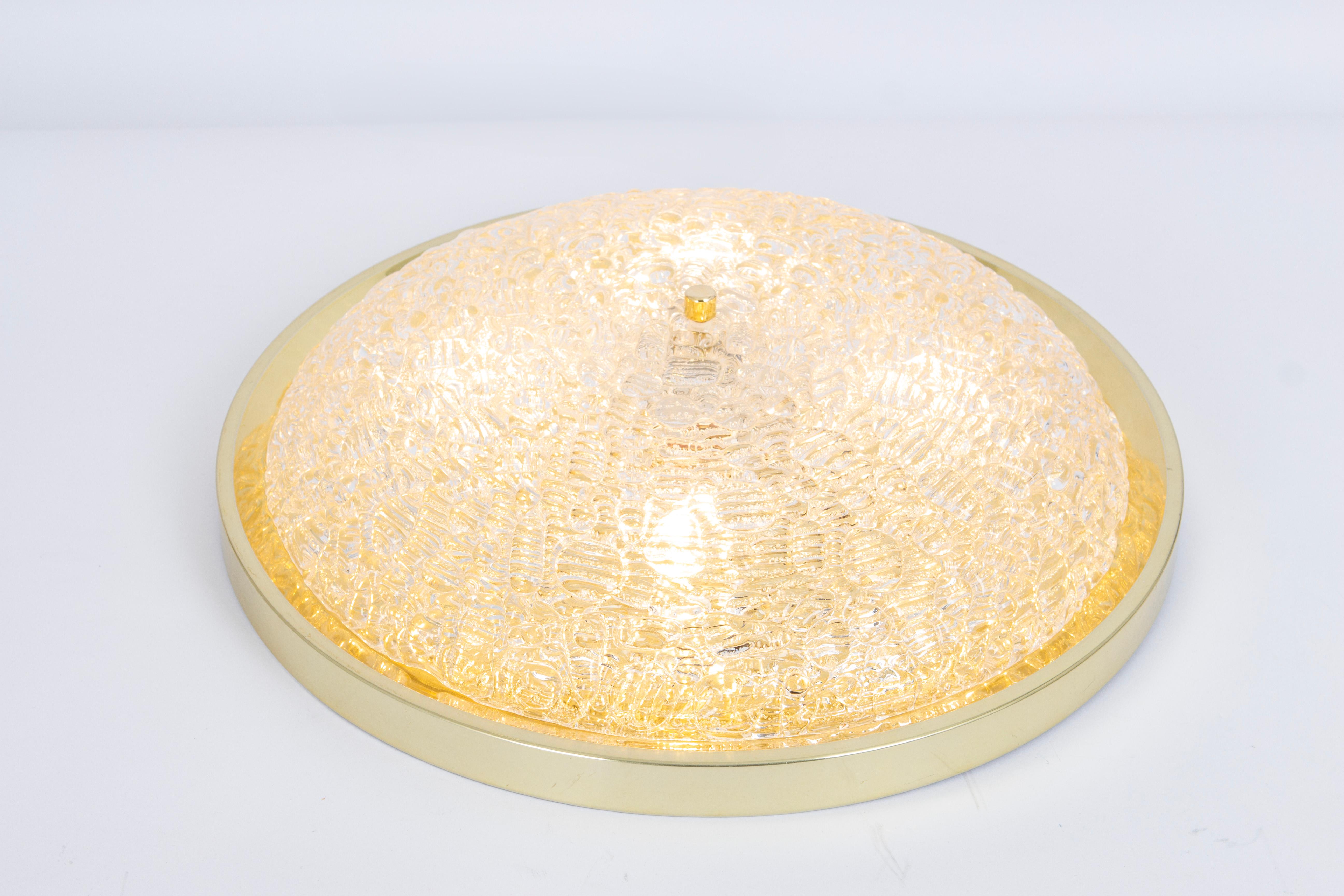Late 20th Century Large Murano Flush Mount, by Doria, Germany, 1970s For Sale