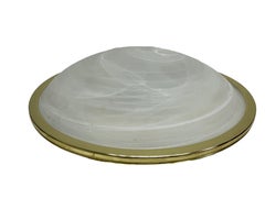 Large Murano Flush Mount Light with Satin and White Swirl Glass, 1980s, Italy