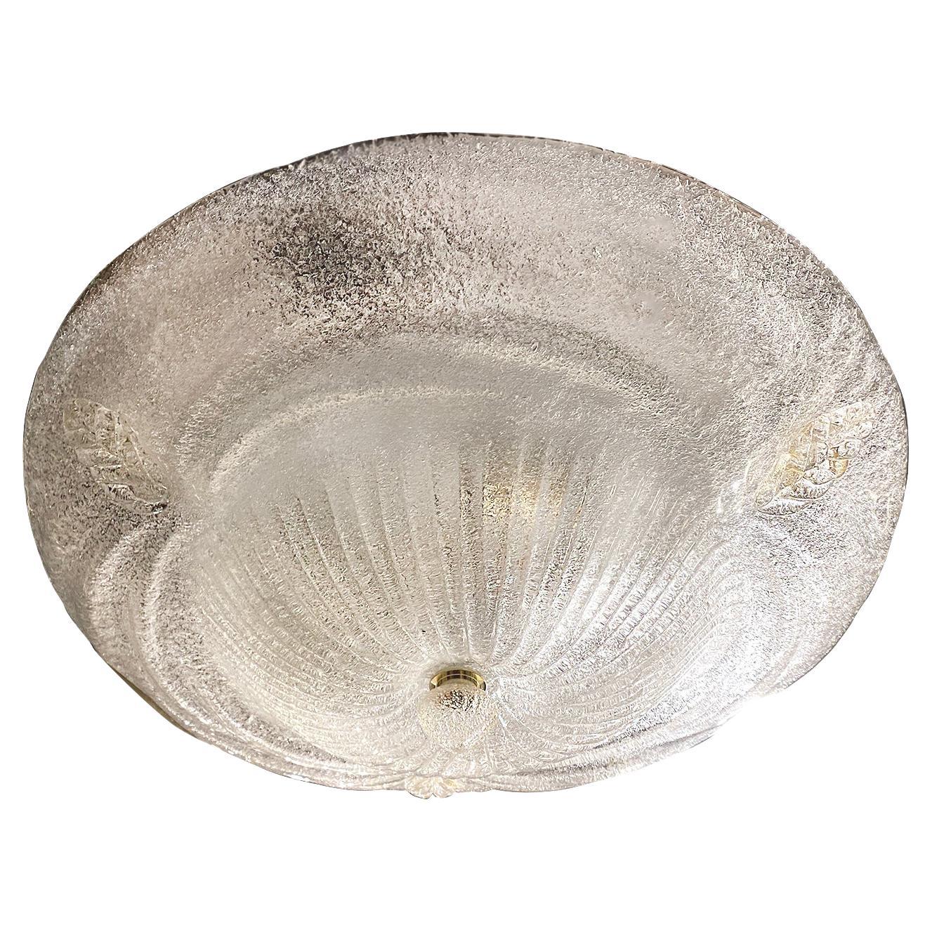 Large Murano Flush Mounted Light Fixture