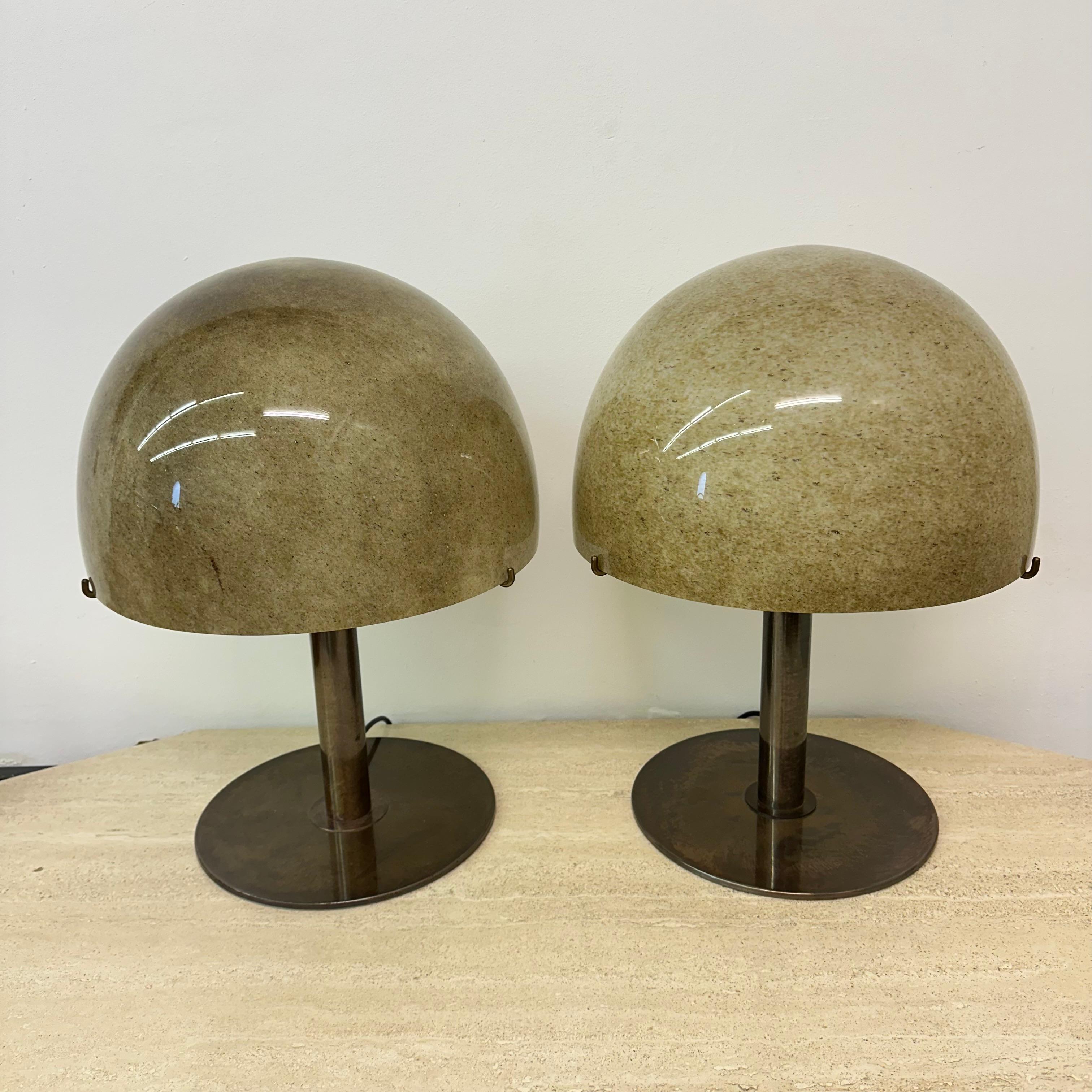 Grande lampe de table à champignon en verre de Murano et laiton par Barovier&Toso , 1960s en vente 10