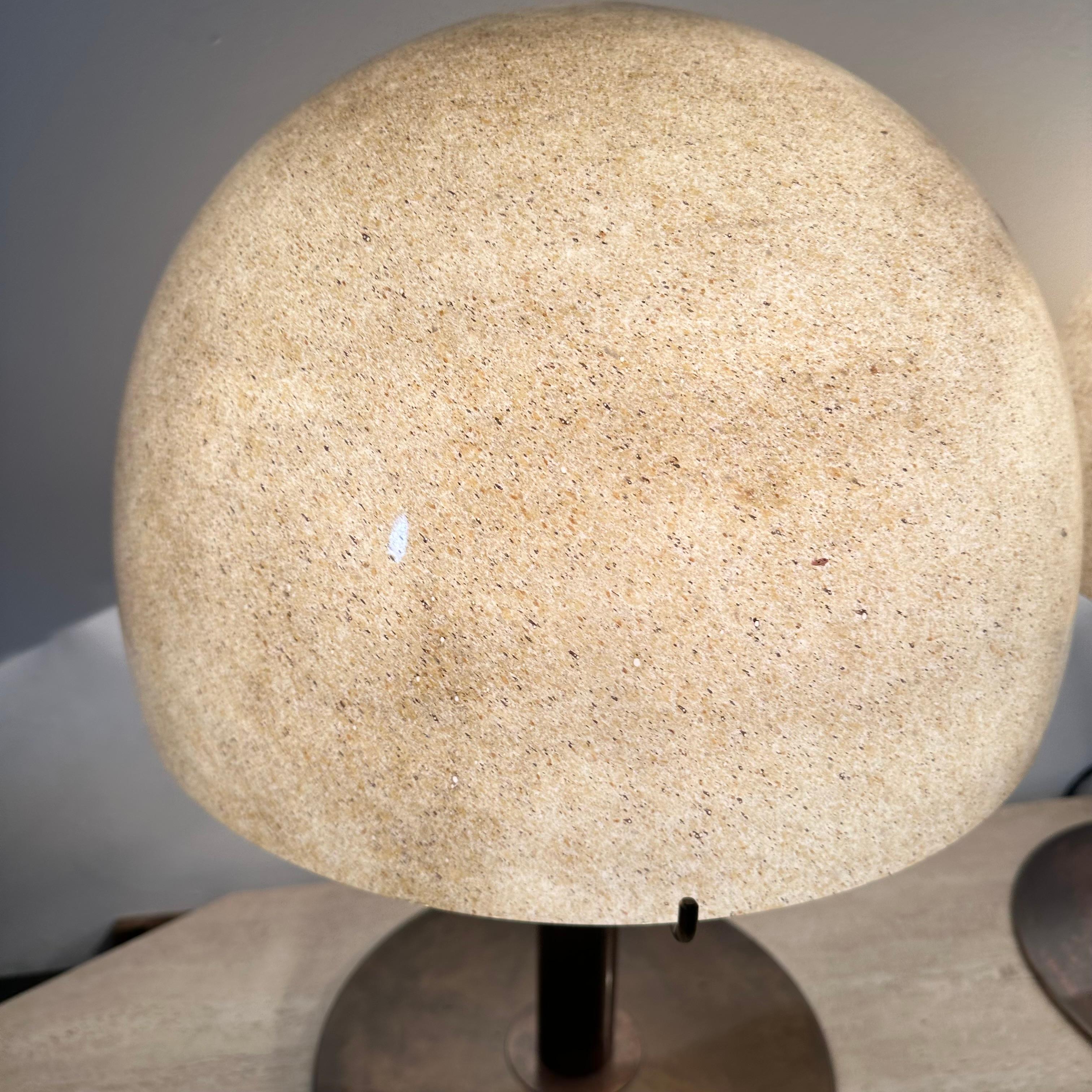 Milieu du XXe siècle Grande lampe de table à champignon en verre de Murano et laiton par Barovier&Toso , 1960s en vente