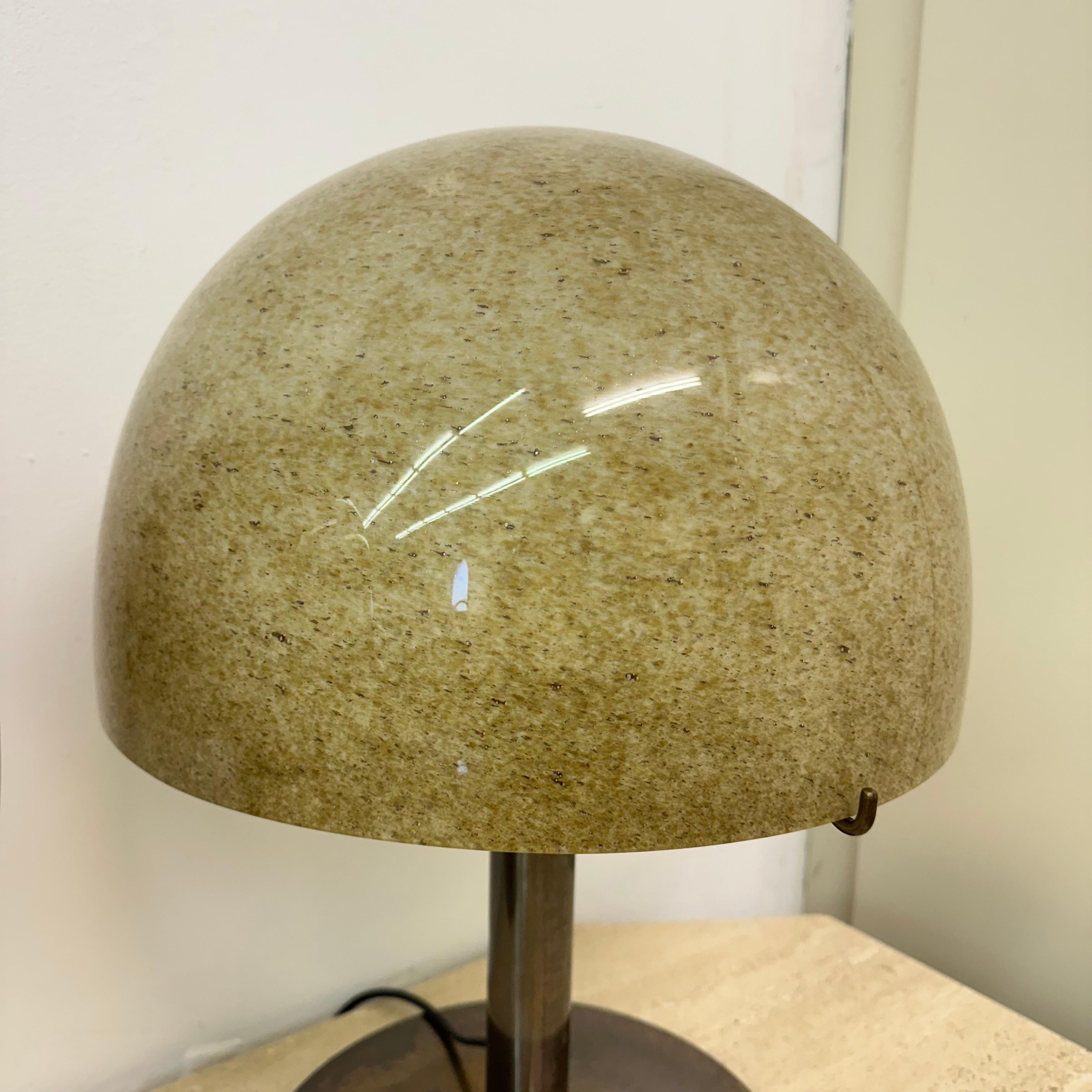 Grande lampe de table à champignon en verre de Murano et laiton par Barovier&Toso , 1960s en vente 1