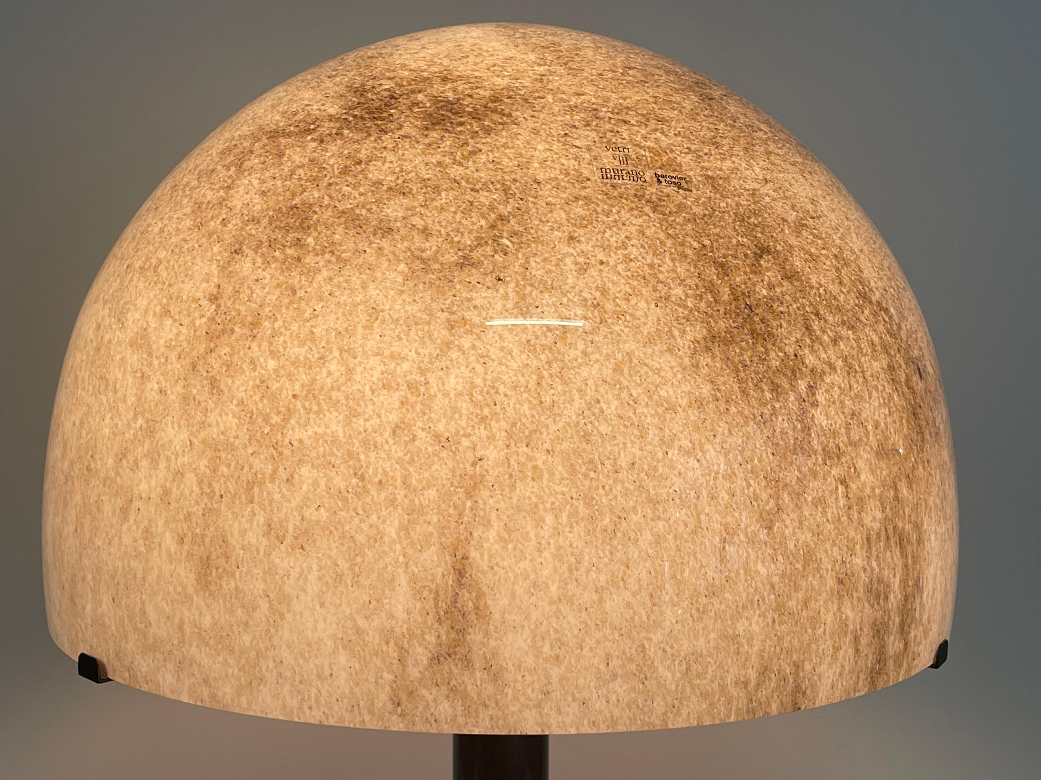 Italian Large Murano Glas and Brass Mushroom Table Lamp by Barovier & Toso, ca. 1960s For Sale