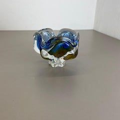 Large Murano Glass 1, 4Kg "Floral" Bowl Element Shell Ashtray Murano, Italy 1970s