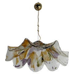 Large Murano glass and brass "La Murrina" Chandelier, 1970s