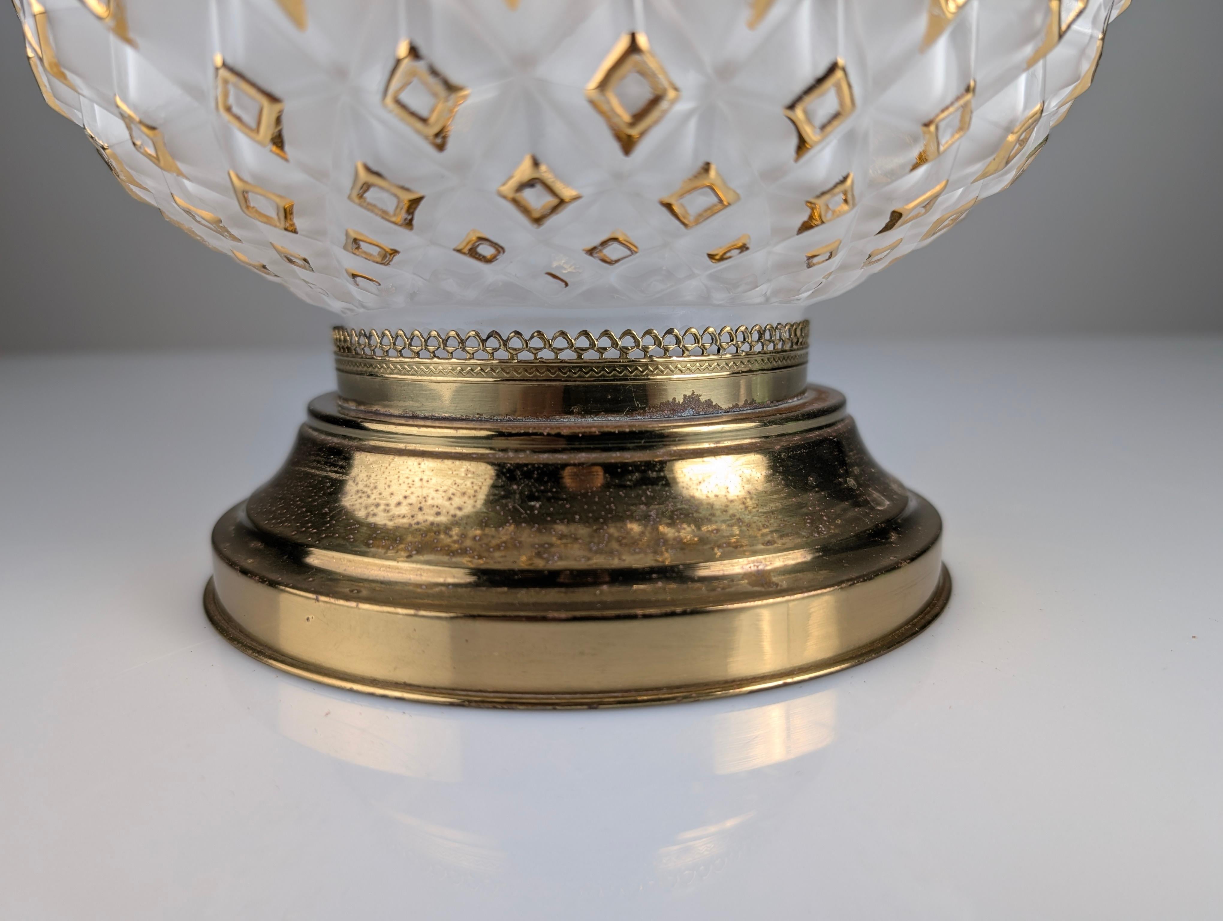 Large Murano Glass and Brass Pineapple Table Lamp, Italy 1970s For Sale 3