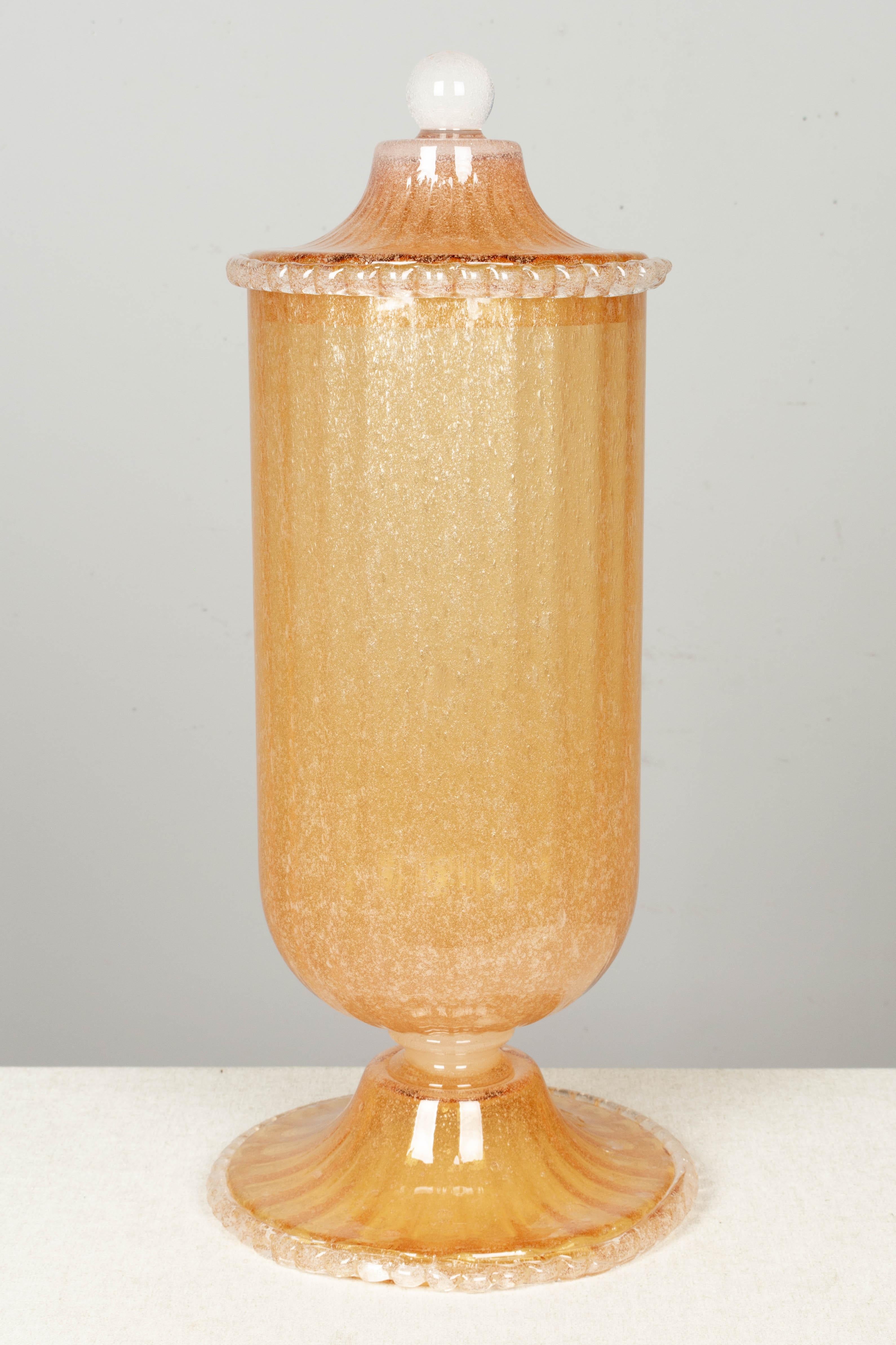 Mid-Century Modern Murano Glass Large Apothecary Jar For Sale