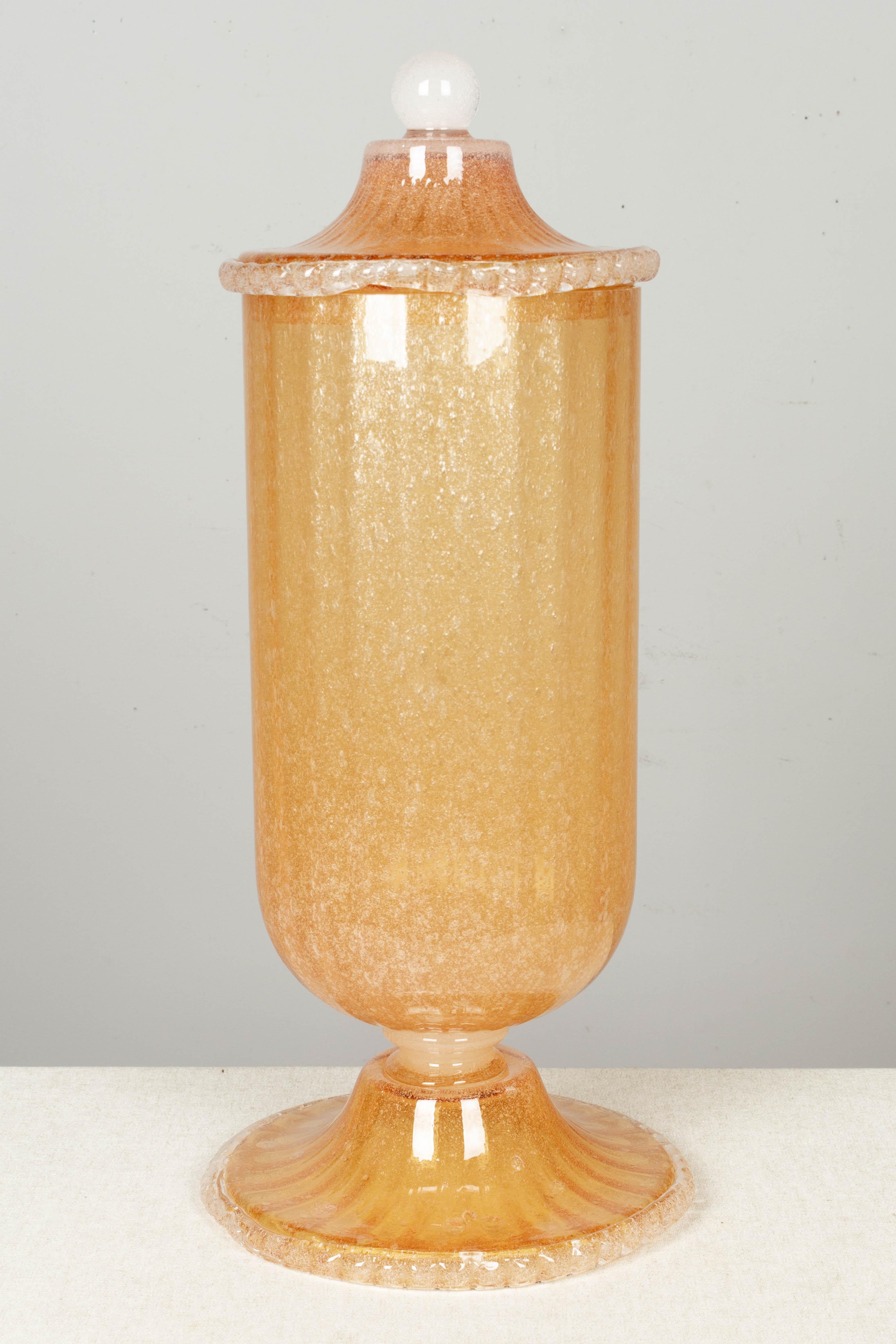 Italian Murano Glass Large Apothecary Jar For Sale