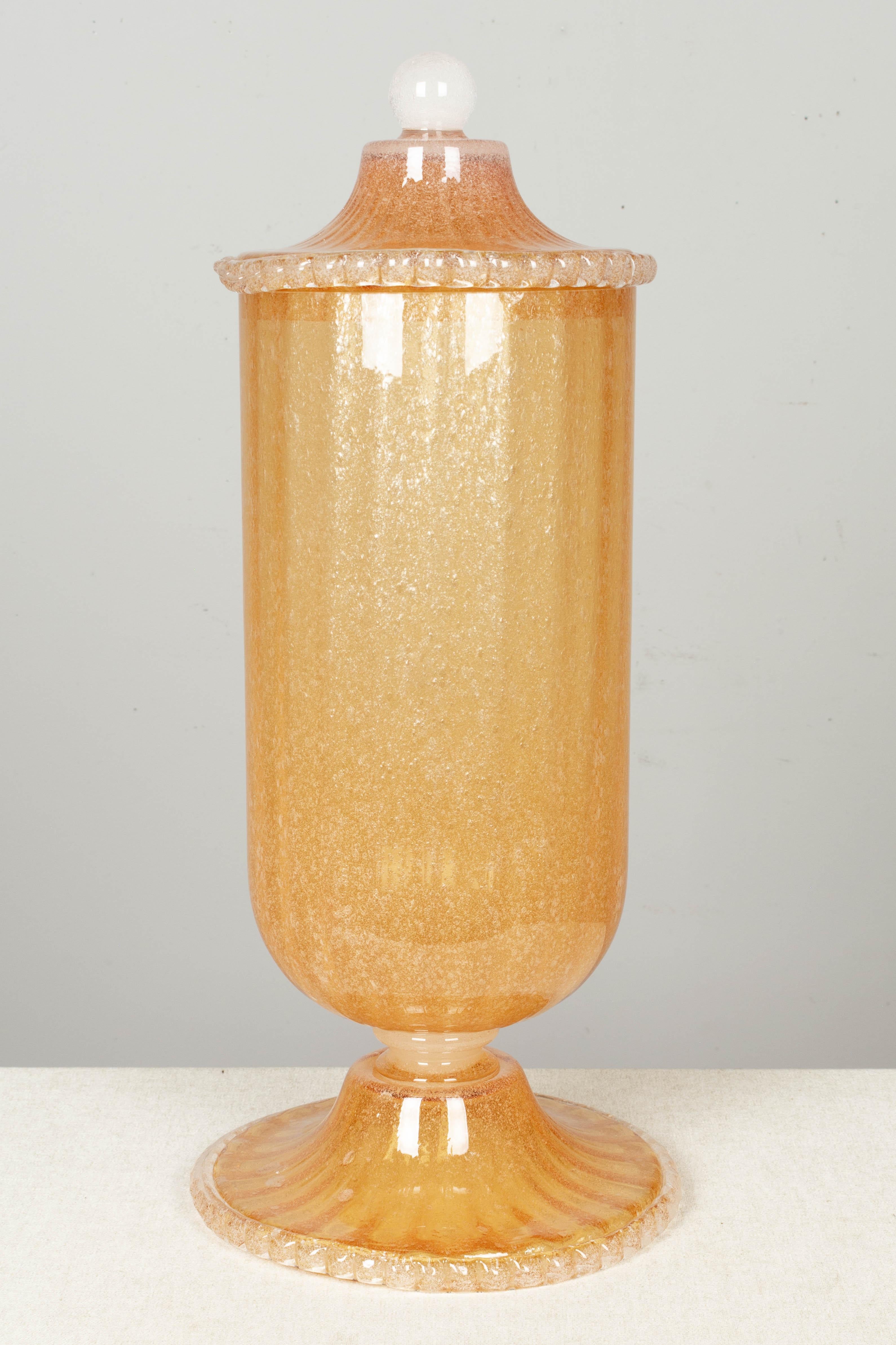 Hand-Crafted Murano Glass Large Apothecary Jar For Sale