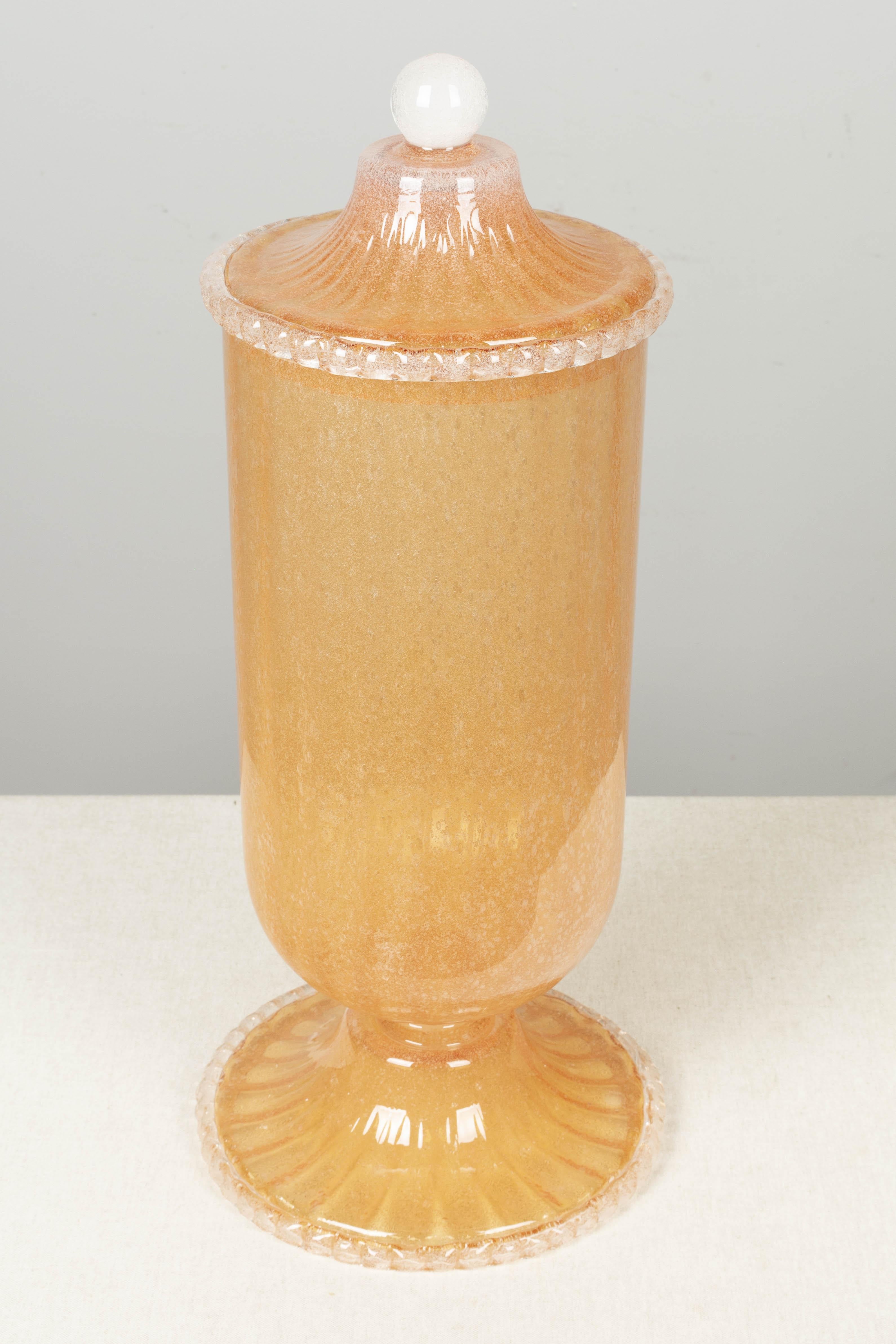 20th Century Murano Glass Large Apothecary Jar For Sale