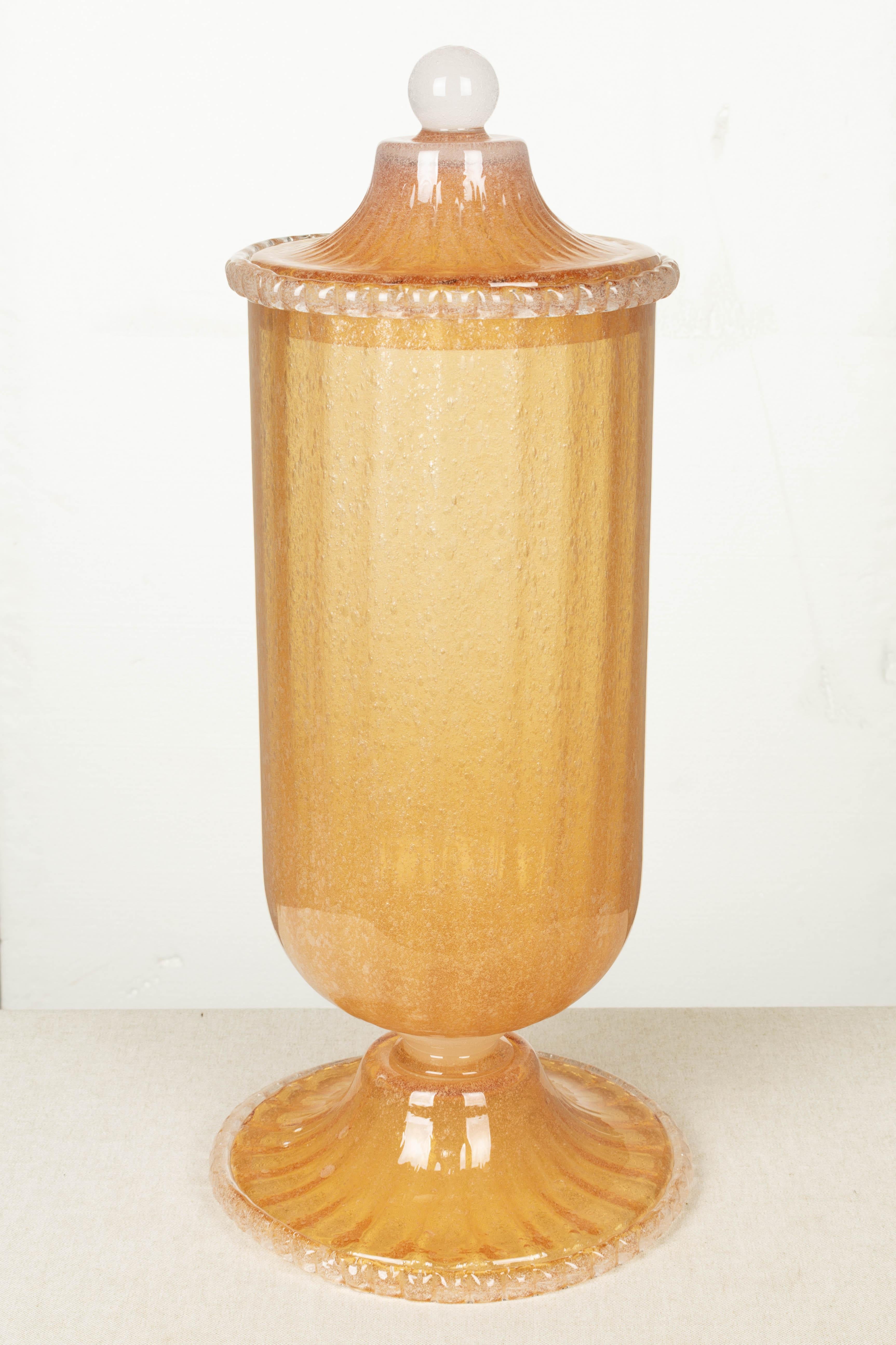 Murano Glass Large Apothecary Jar For Sale 1