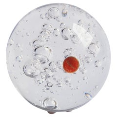 Large Murano Glass Ball Paperweight Controlled Bubbles