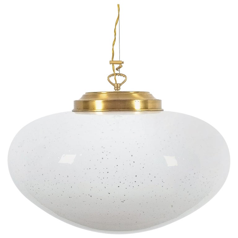 Large Murano Glass Ball Pendant Lamp with Gold Inclusions, Midcentury,  Italy For Sale at 1stDibs