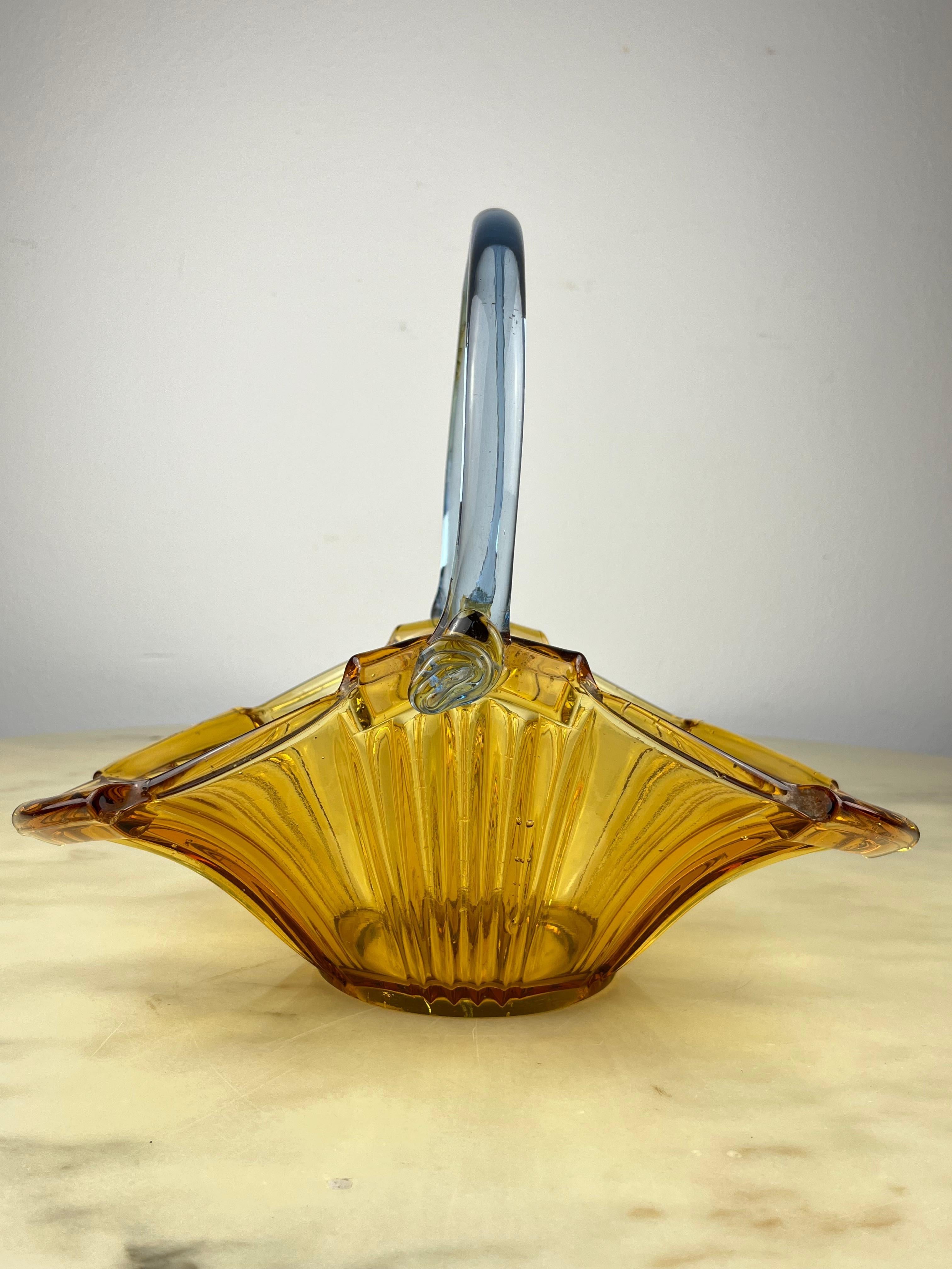 Other Large Murano Glass Basket, Italy, 1950s