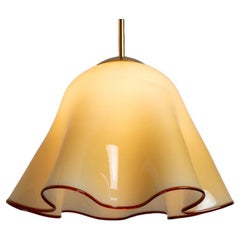 Large Murano Glass Beige Flower Chandelier by Kalmar, Austria, 1970