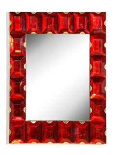 Large Murano Glass Block Mirror