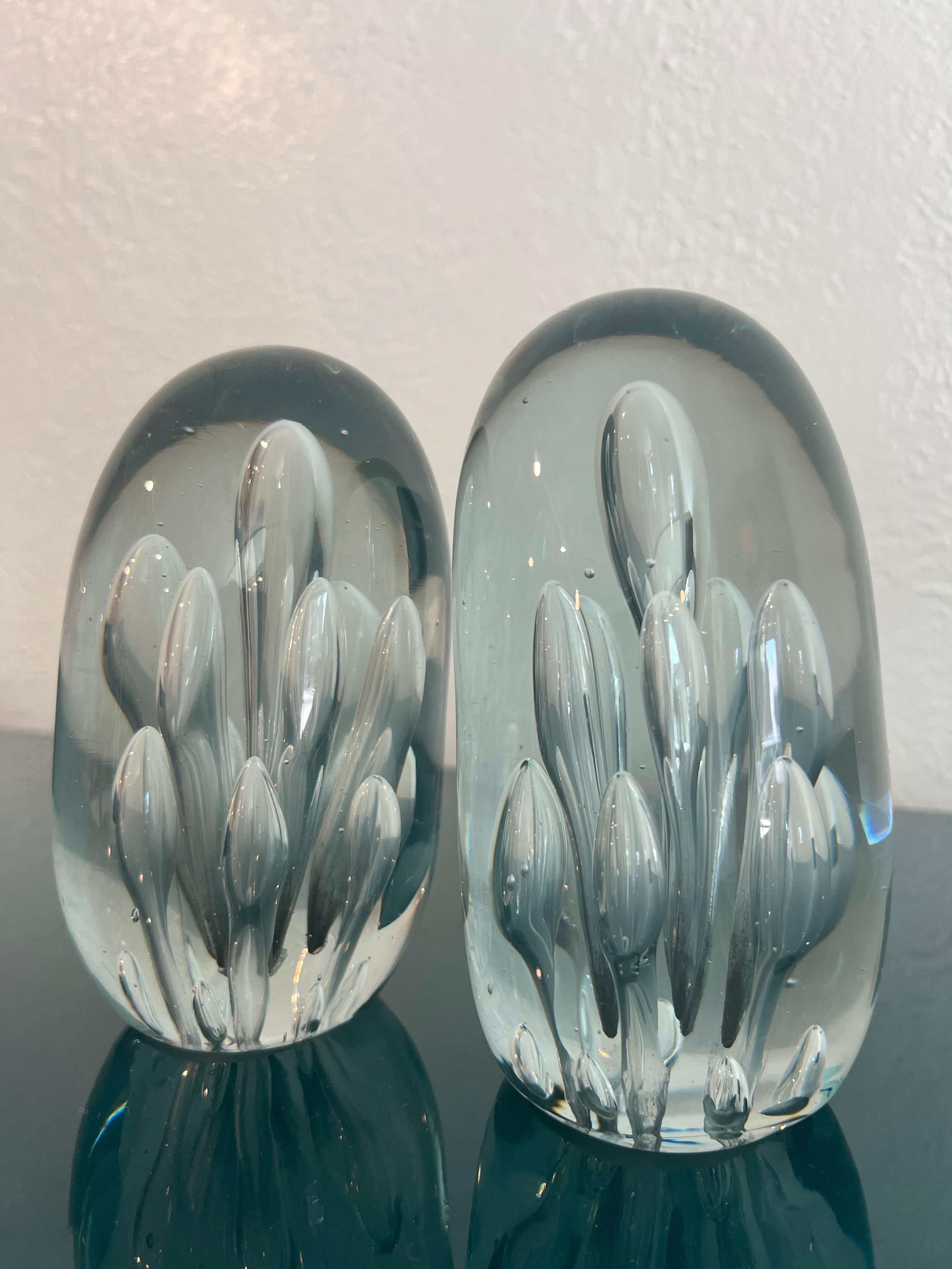 European Large Murano Glass Bookends- A Pair For Sale