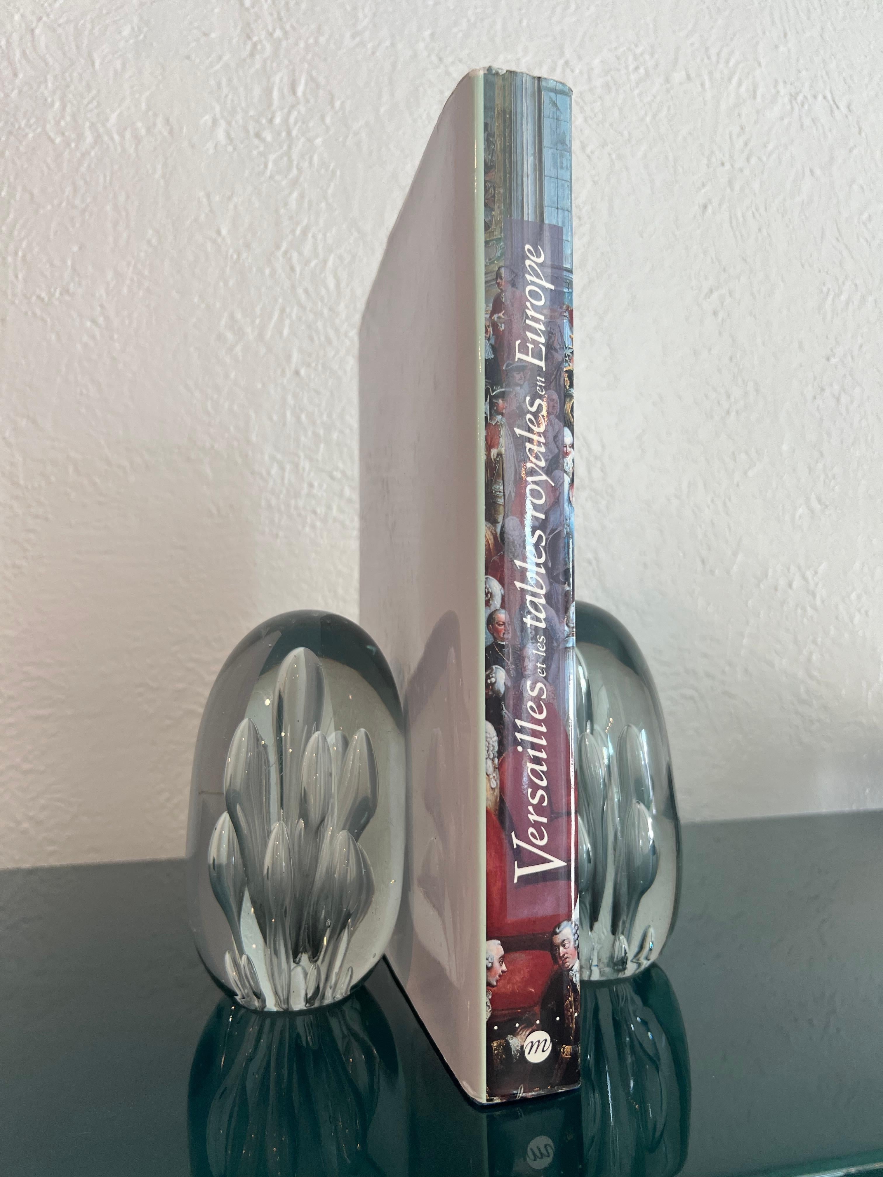 Late 20th Century Large Murano Glass Bookends- A Pair For Sale