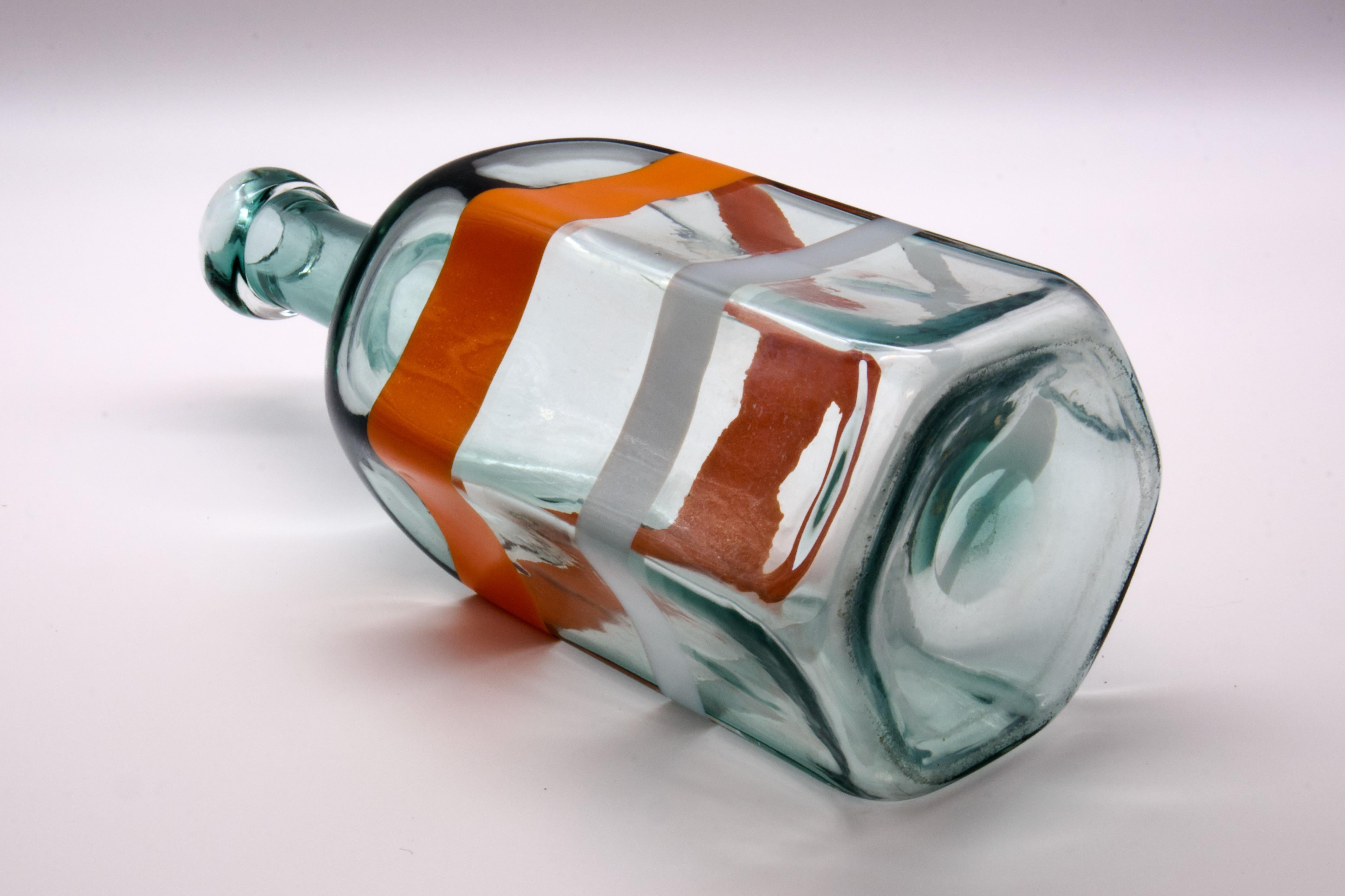 Grande bouteille ou vase en verre de Murano par La Murrina, Italie en vente 2