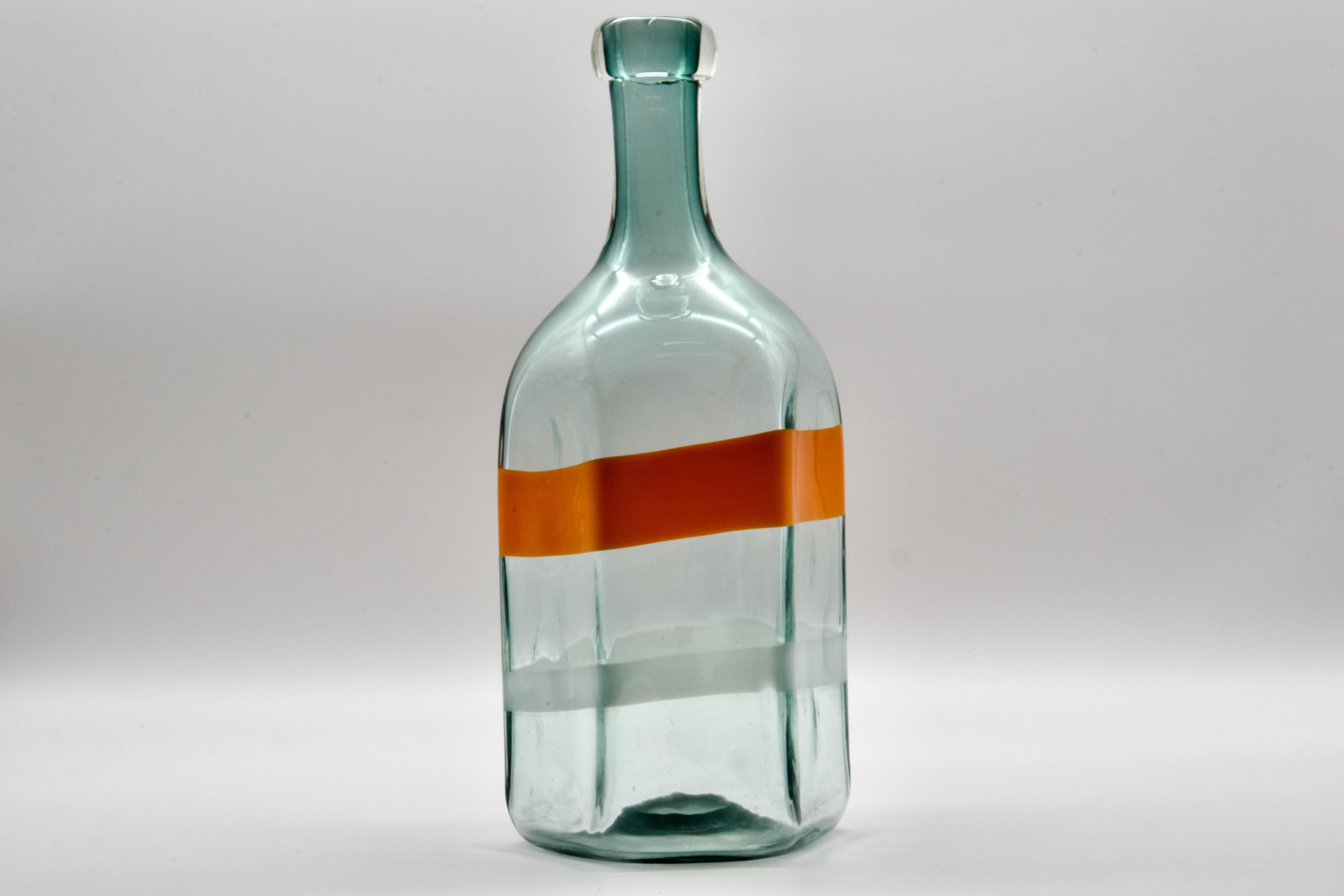 Fait main Grande bouteille ou vase en verre de Murano par La Murrina, Italie en vente