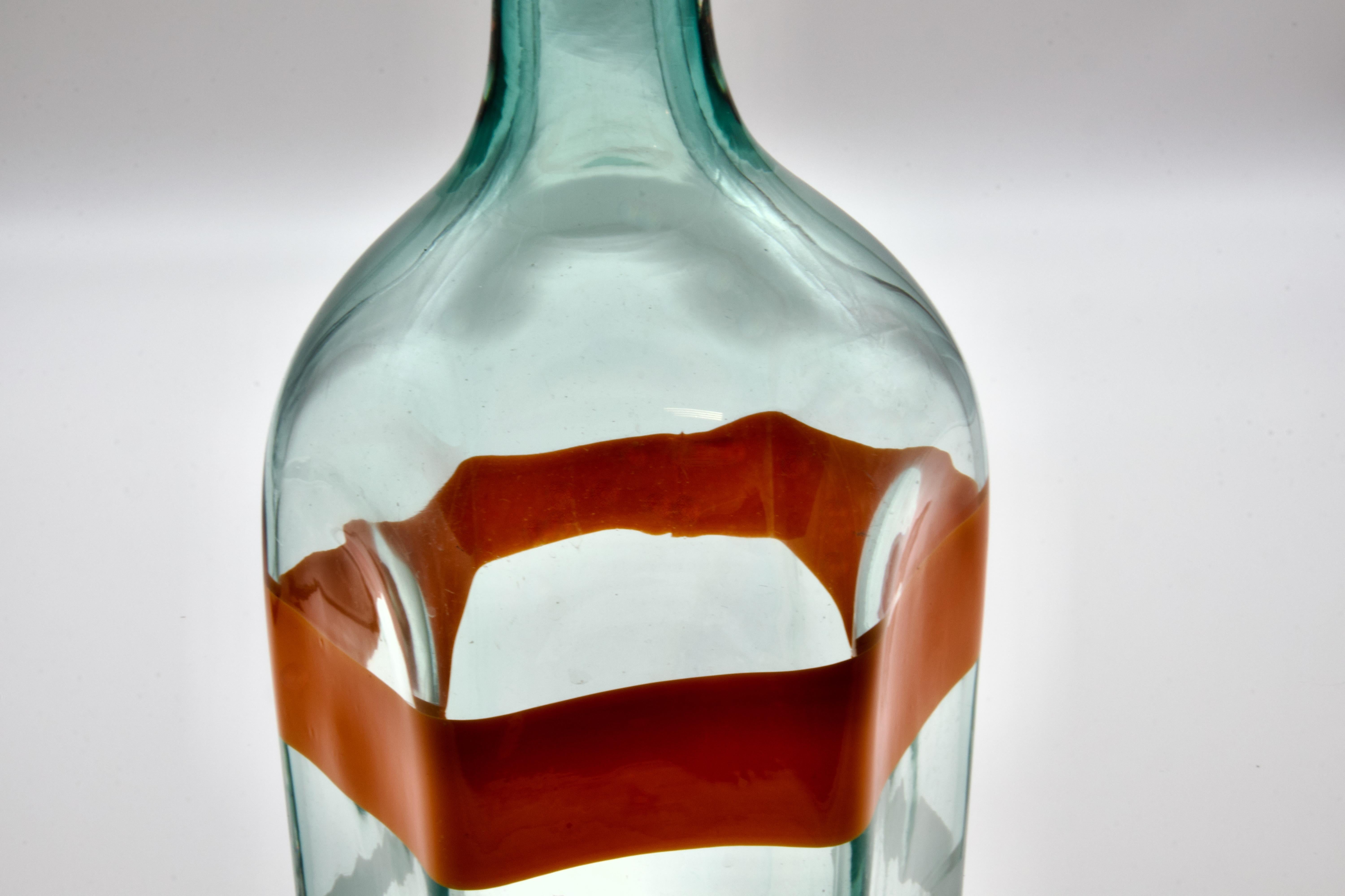 Verre Grande bouteille ou vase en verre de Murano par La Murrina, Italie en vente