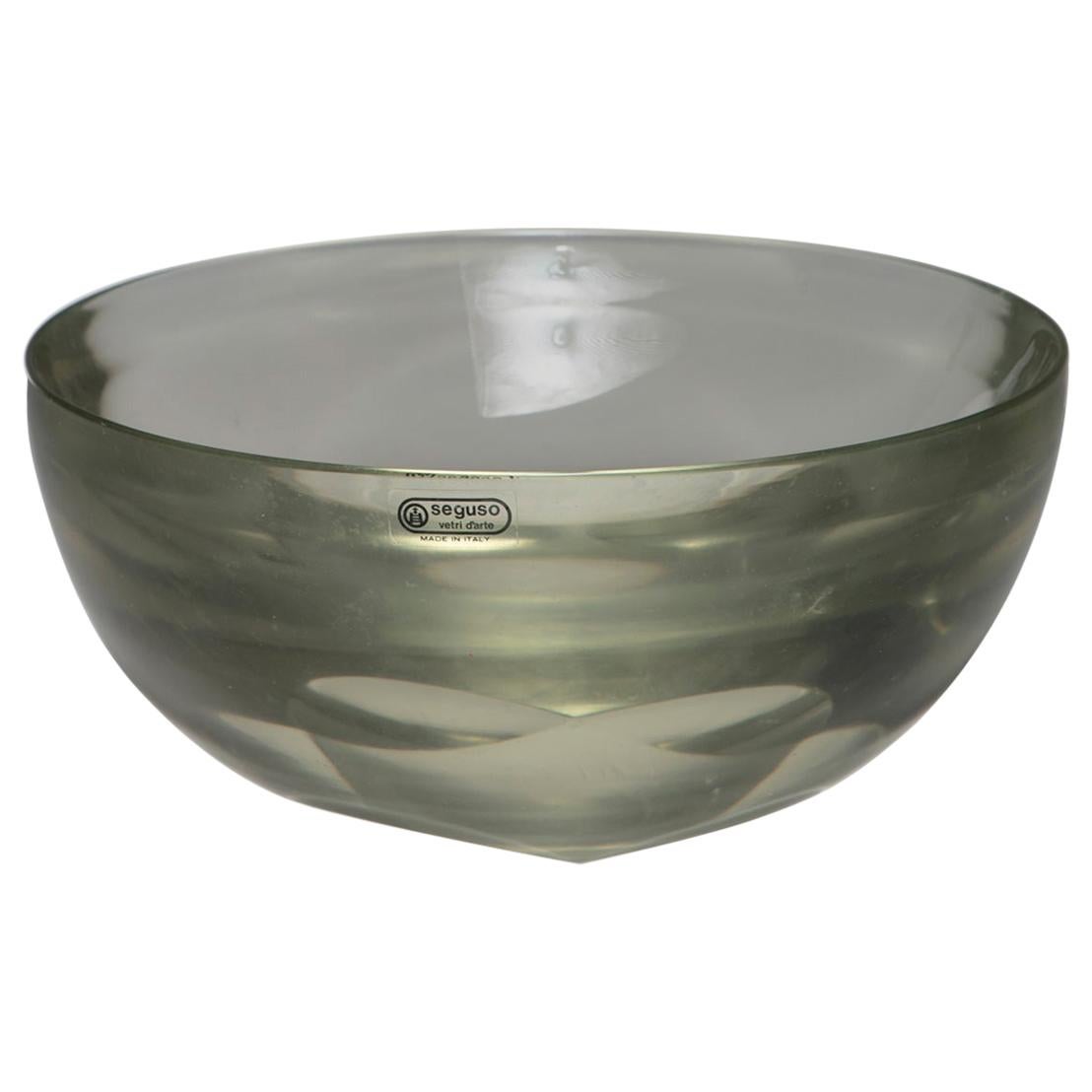 Large Murano Glass Bowl by Seguso, Italy, 1960s For Sale