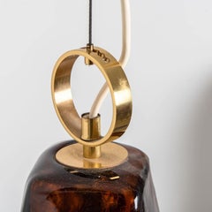 Großer brauner Blumenkronleuchter aus Muranoglas von Kalmar, Österreich, 1970