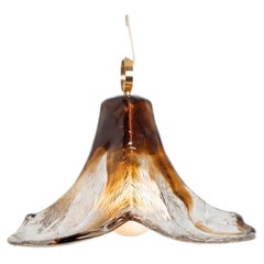 Large Murano Glass Brown Flower Chandelier by Kalmar, Austria, 1970