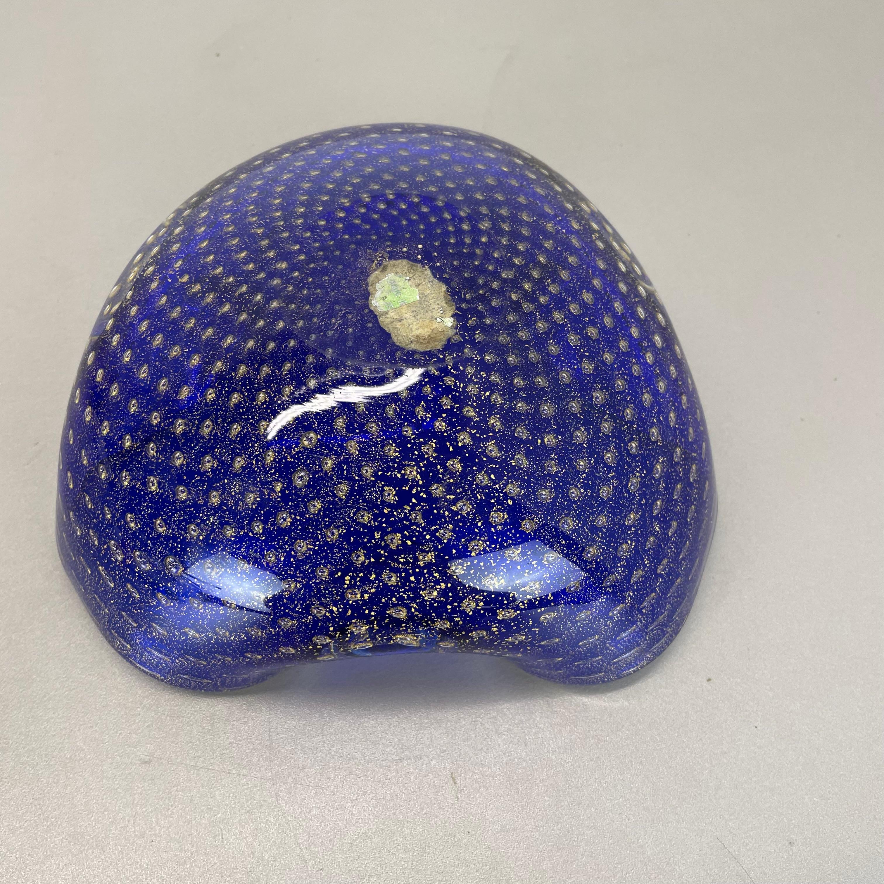 Gran cuenco de burbujas de cristal de Murano Bullicante azul plateado Elemento Concha, Italia, 1970 en venta 11
