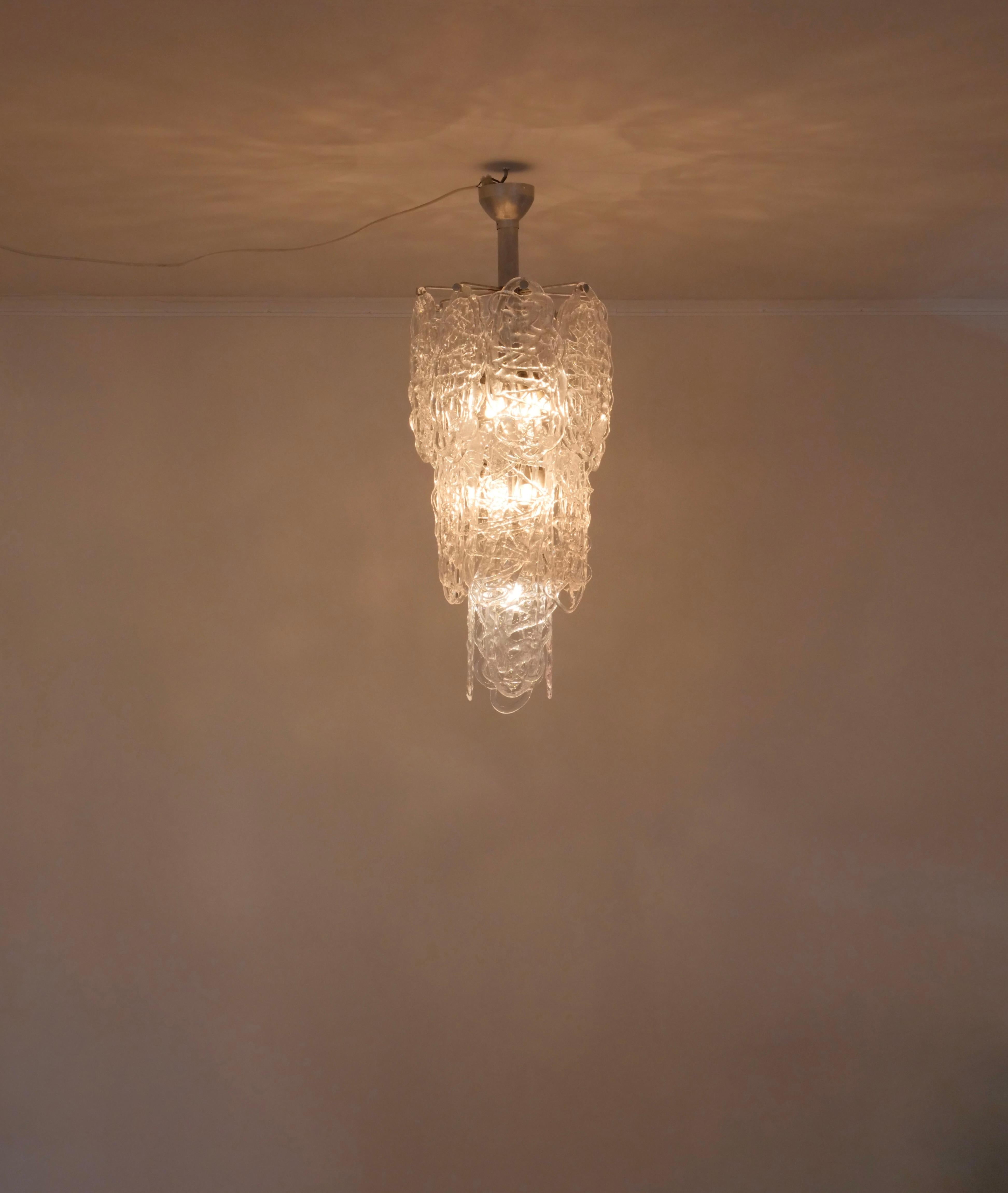 Großer Kronleuchter aus Muranoglas von Carlo Nason für Mazzega (Moderne der Mitte des Jahrhunderts) im Angebot