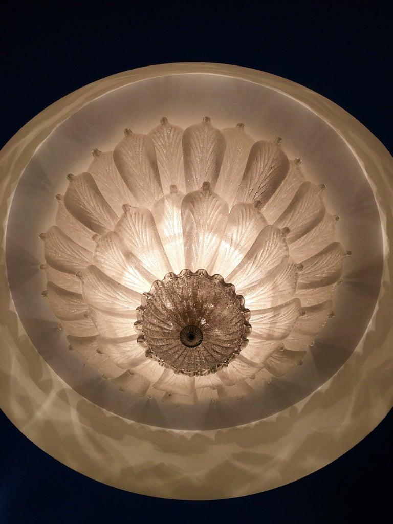 Blown Glass Large Murano Glass Ceiling Light 1970' For Sale