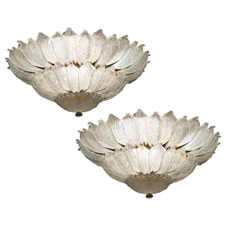 Large Murano Glass Ceiling Light 1970' For Sale 2
