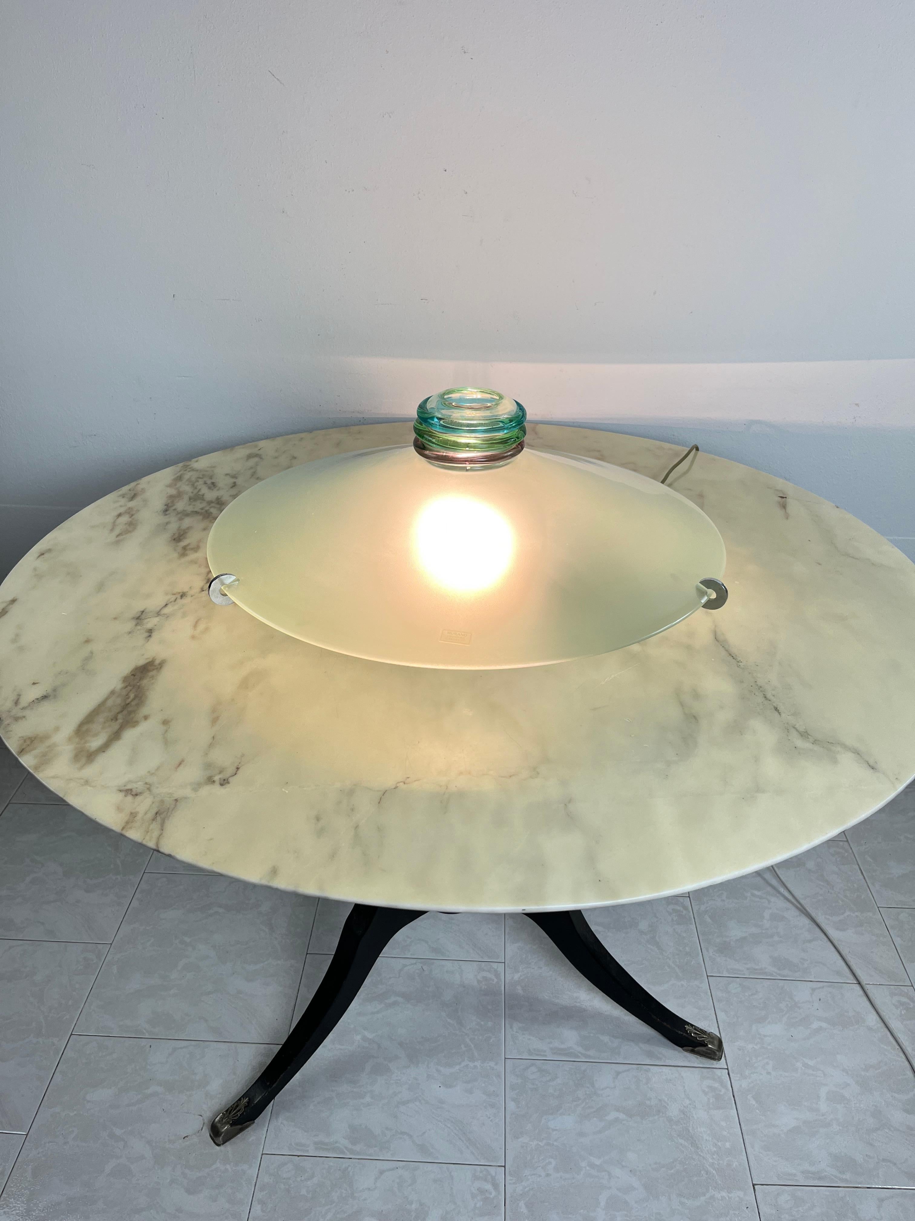 Metallo Grande lampada da soffitto in vetro di Murano  1980s in vendita