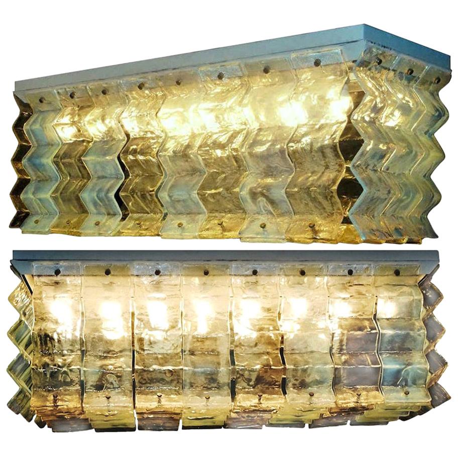 Large Murano Glass Ceiling Lights by Carlo Nason for Mazzega, 1970s 5