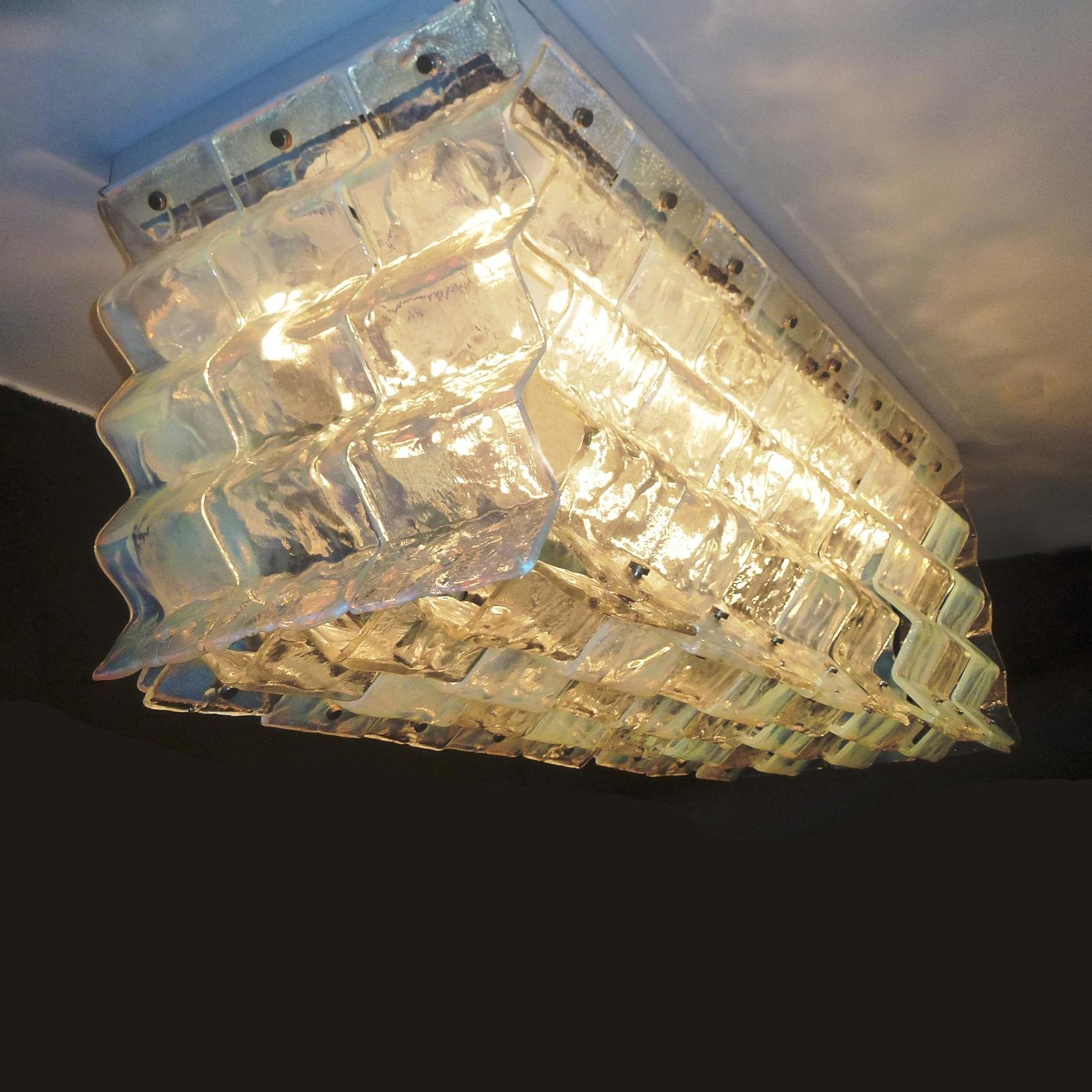 Large Murano Glass Ceiling Lights by Carlo Nason for Mazzega, 1970s In Good Condition In Rome, IT