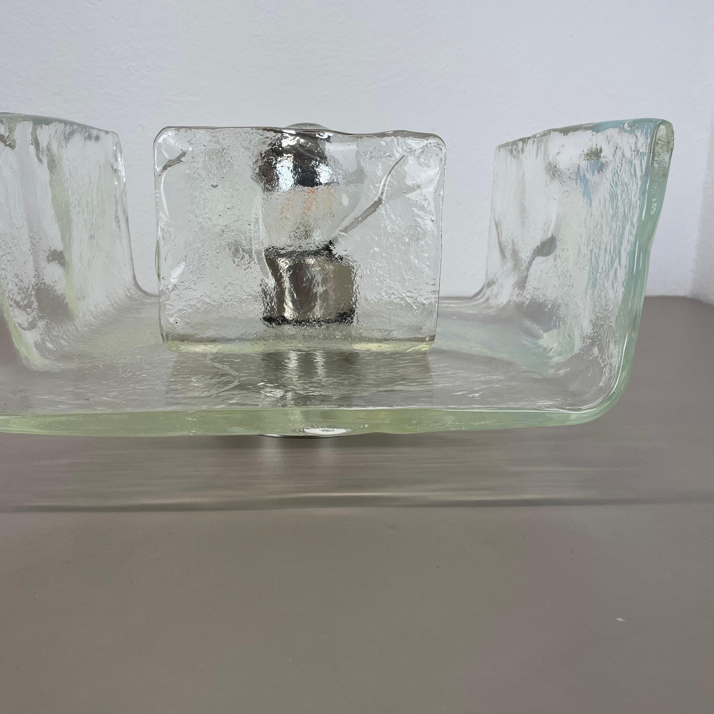 Grande applique murale en verre de Murano par CARLO NASON pour KALMAR Lights, 1970 en vente 9