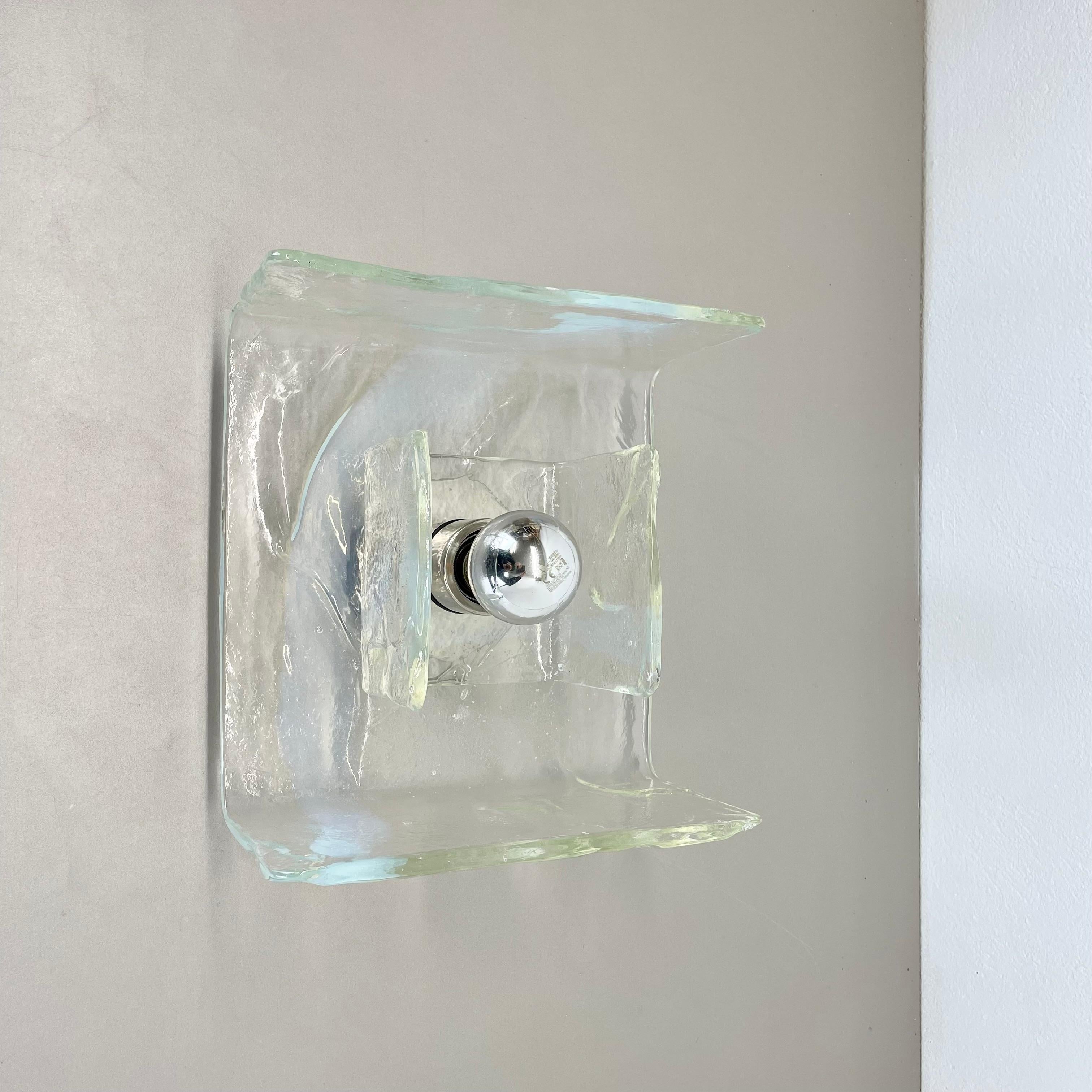 Mid-Century Modern Grande applique murale en verre de Murano par CARLO NASON pour KALMAR Lights, 1970 en vente